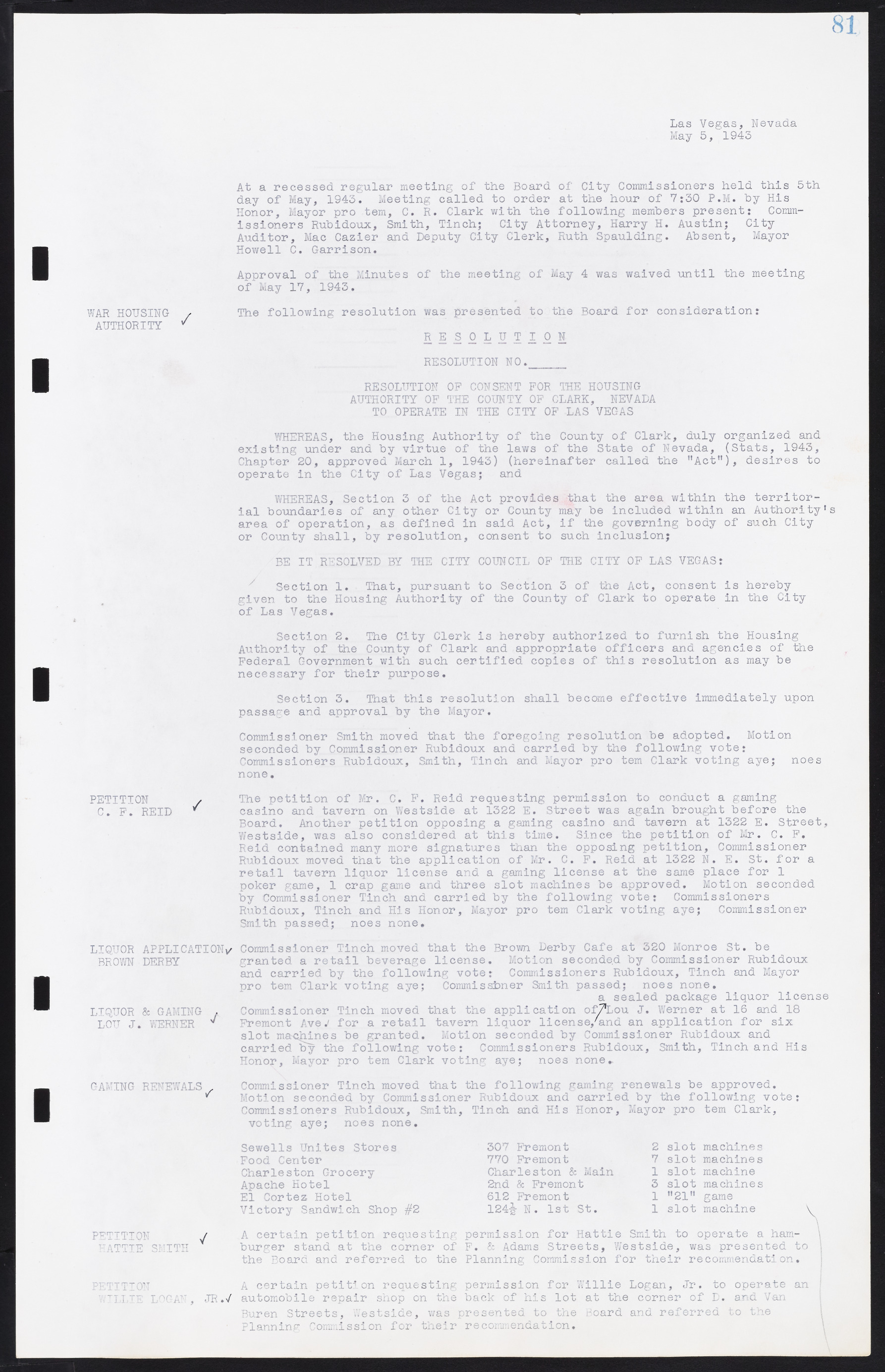 Las Vegas City Commission Minutes, August 11, 1942 to December 30, 1946, lvc000005-93