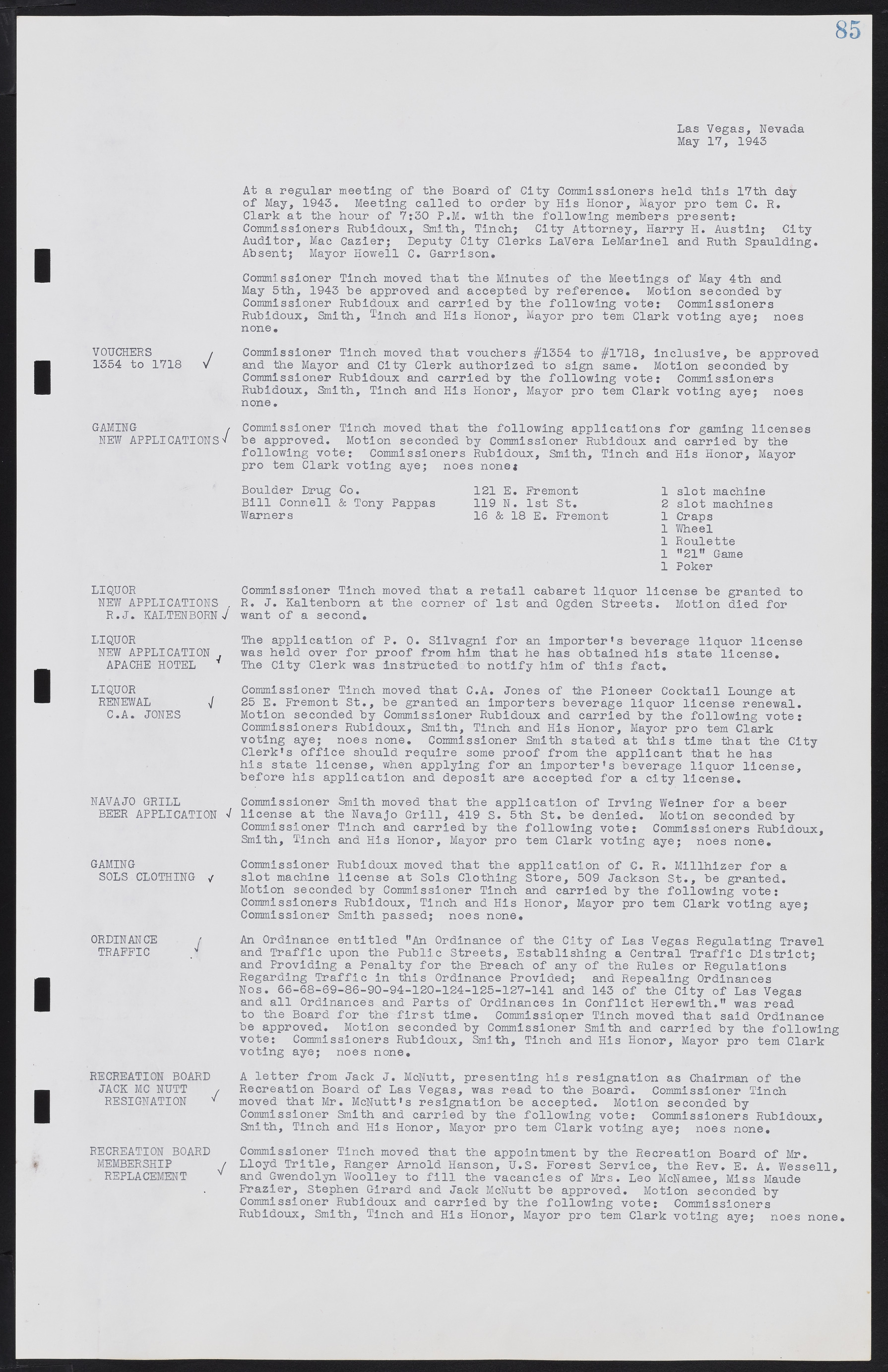 Las Vegas City Commission Minutes, August 11, 1942 to December 30, 1946, lvc000005-97