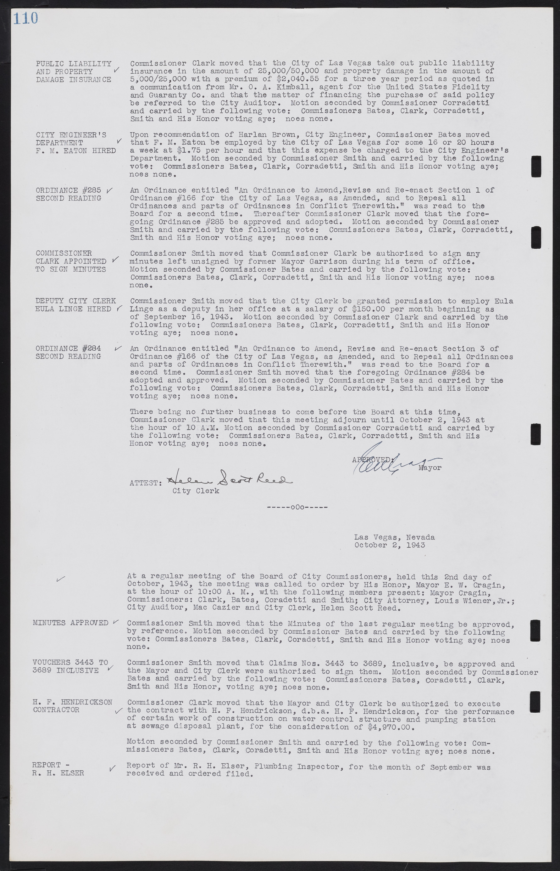 Las Vegas City Commission Minutes, August 11, 1942 to December 30, 1946, lvc000005-124