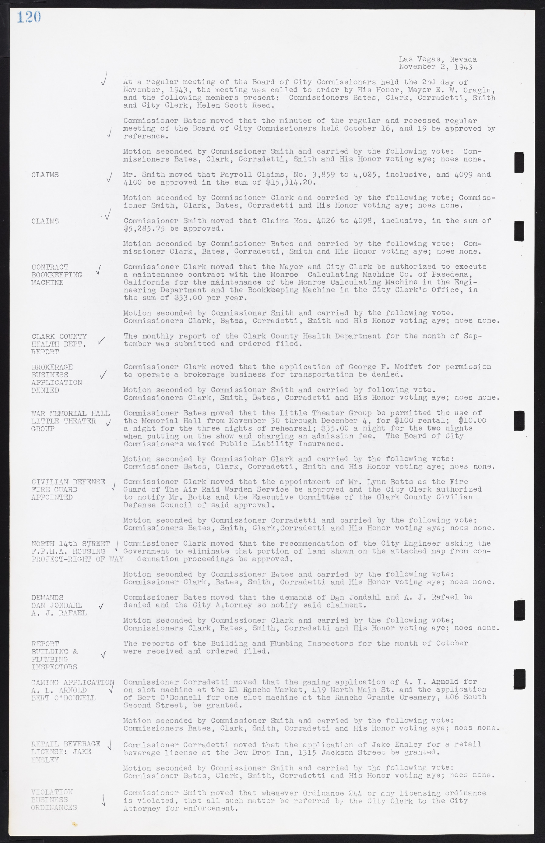 Las Vegas City Commission Minutes, August 11, 1942 to December 30, 1946, lvc000005-134