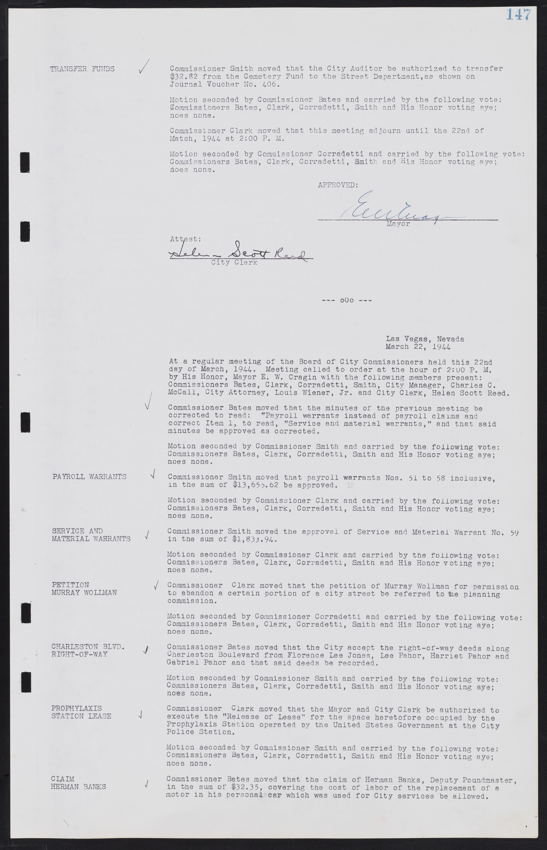 Las Vegas City Commission Minutes, August 11, 1942 to December 30, 1946, lvc000005-164