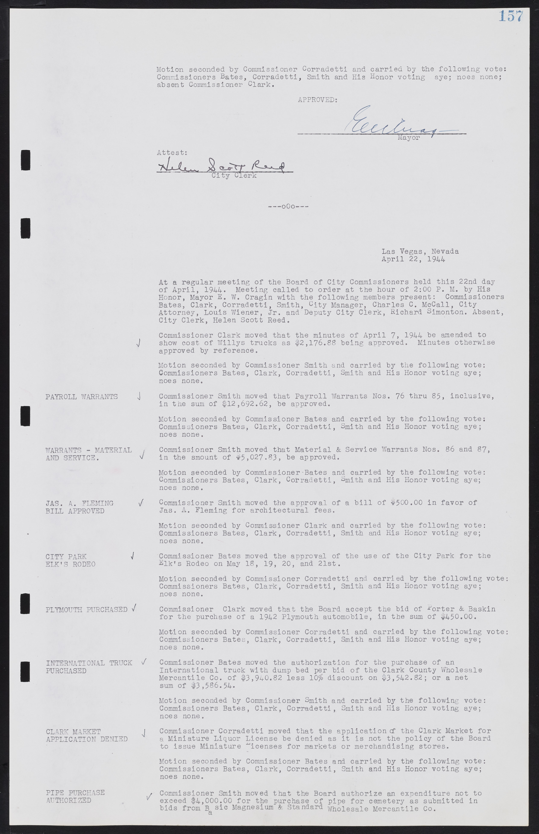 Las Vegas City Commission Minutes, August 11, 1942 to December 30, 1946, lvc000005-174