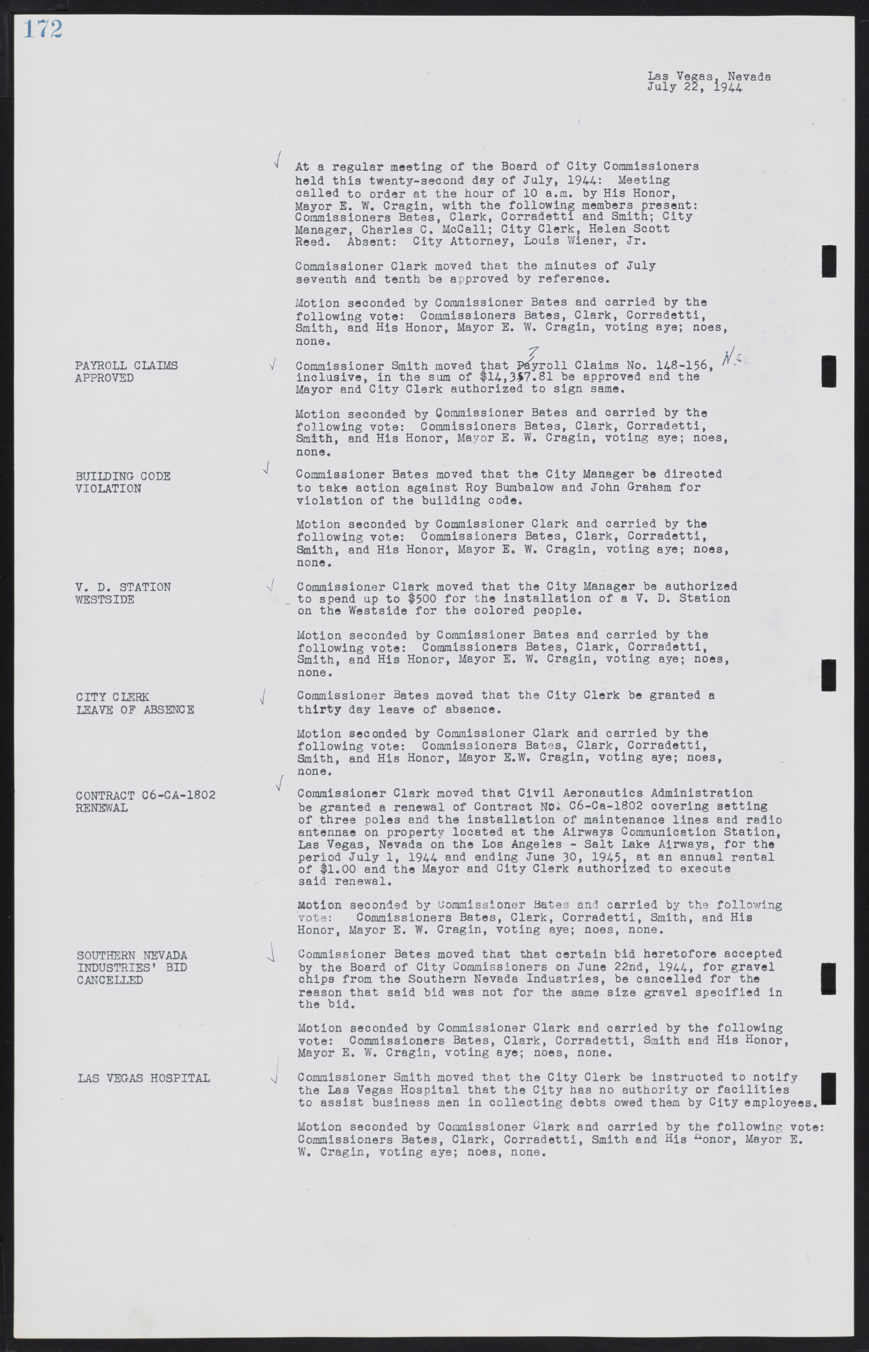 Las Vegas City Commission Minutes, August 11, 1942 to December 30, 1946, lvc000005-191