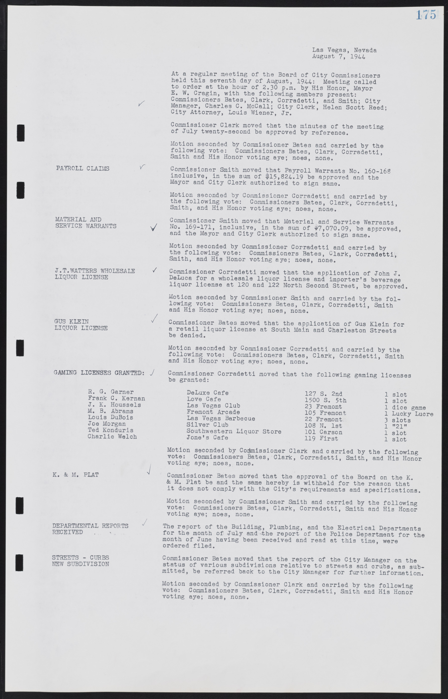 Las Vegas City Commission Minutes, August 11, 1942 to December 30, 1946, lvc000005-194