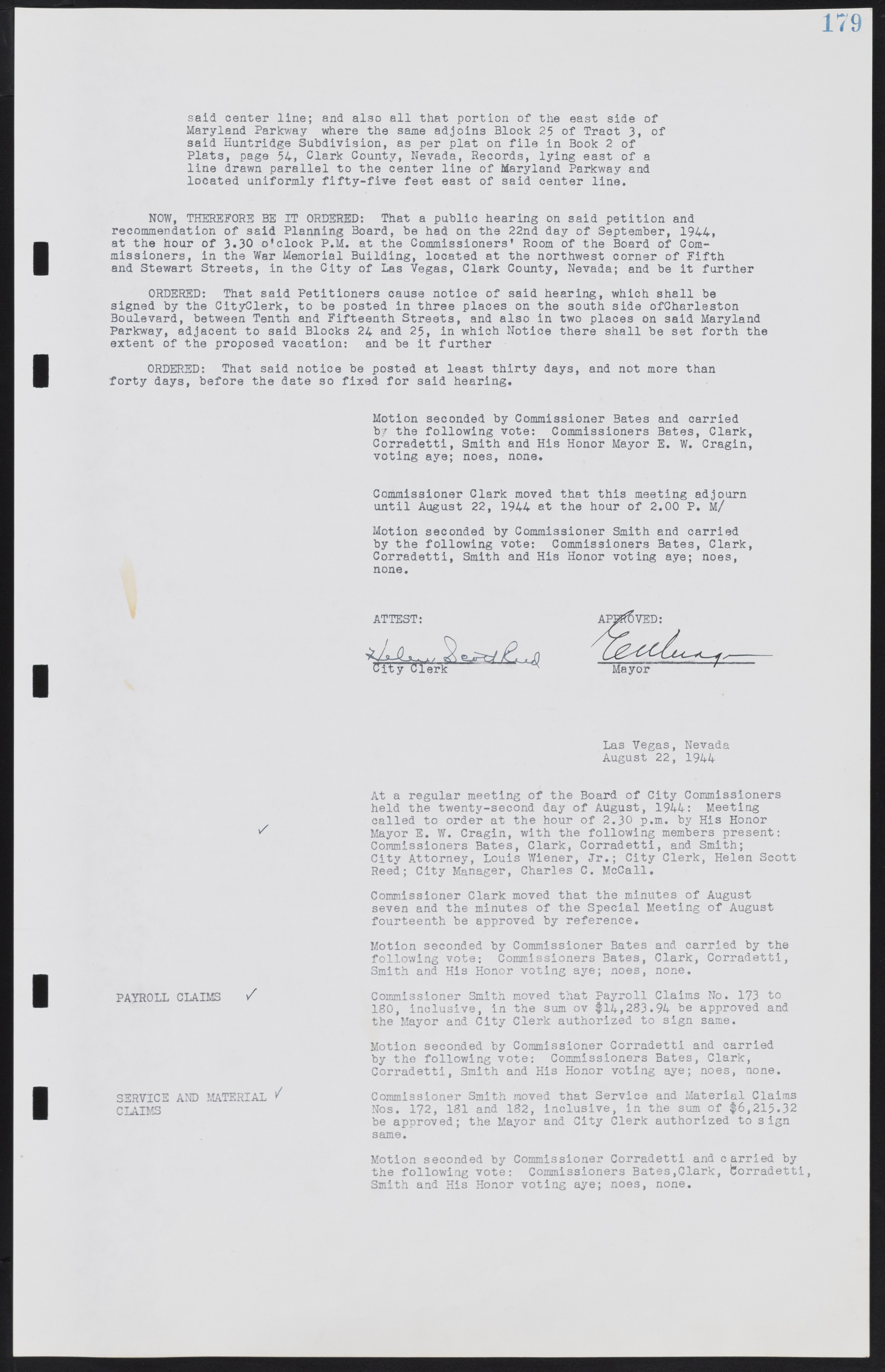 Las Vegas City Commission Minutes, August 11, 1942 to December 30, 1946, lvc000005-198