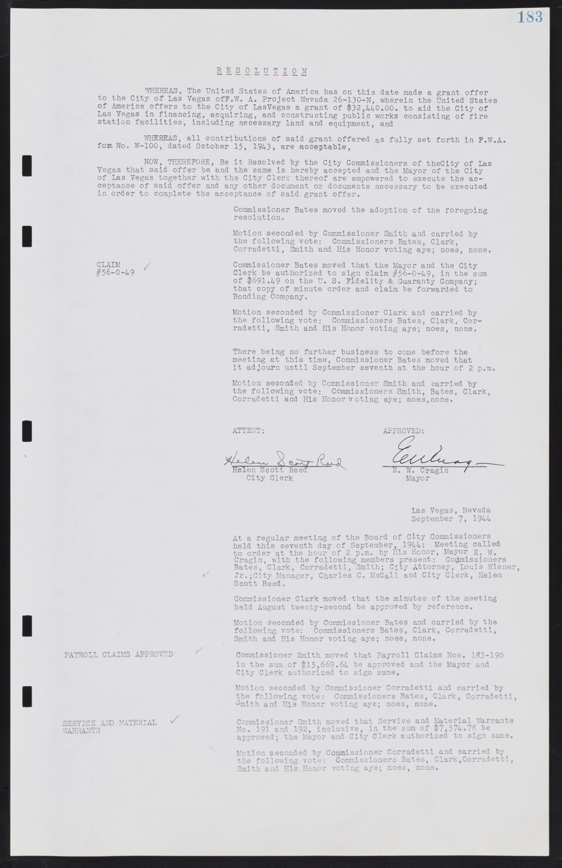 Las Vegas City Commission Minutes, August 11, 1942 to December 30, 1946, lvc000005-202