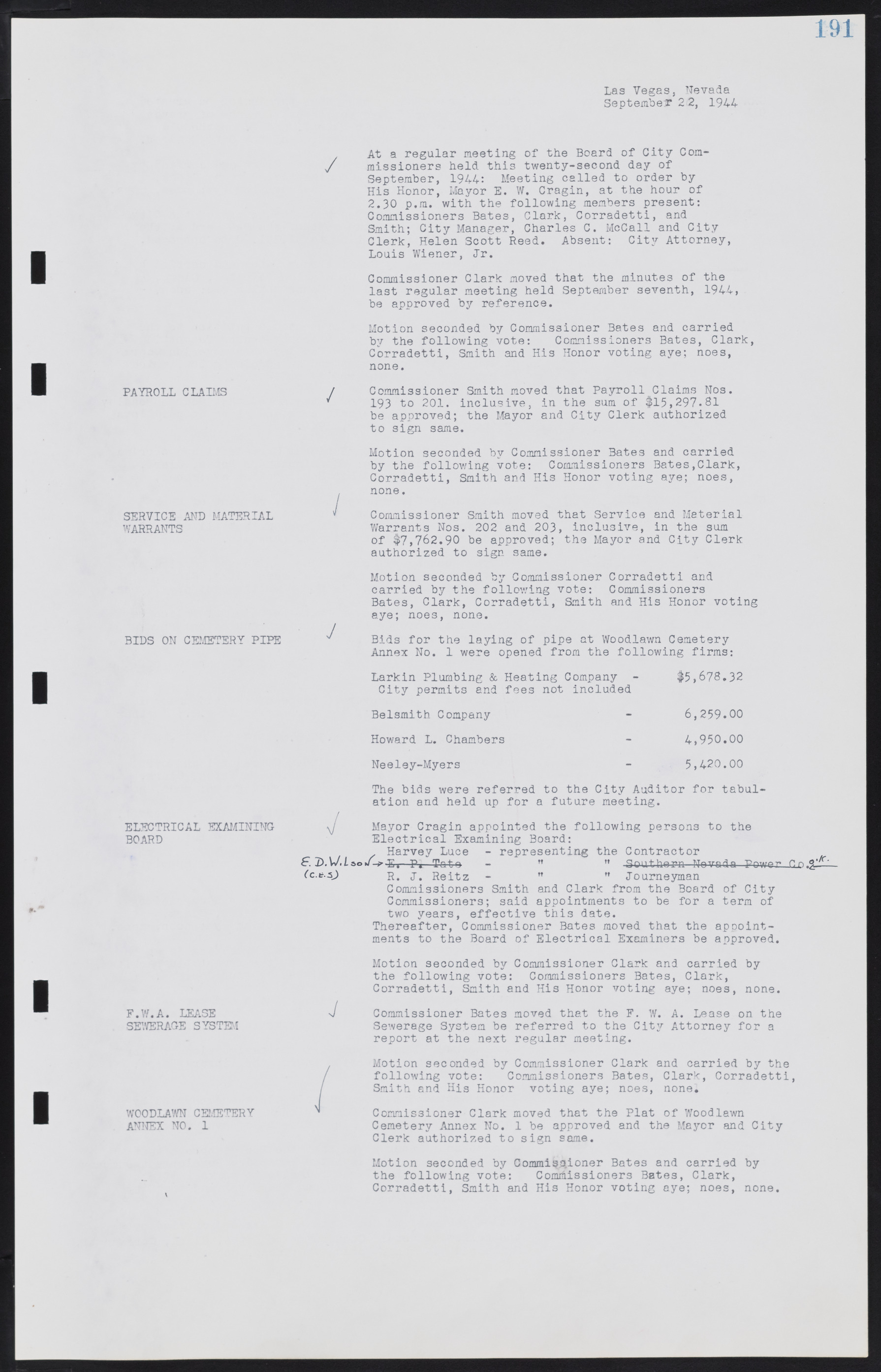 Las Vegas City Commission Minutes, August 11, 1942 to December 30, 1946, lvc000005-210