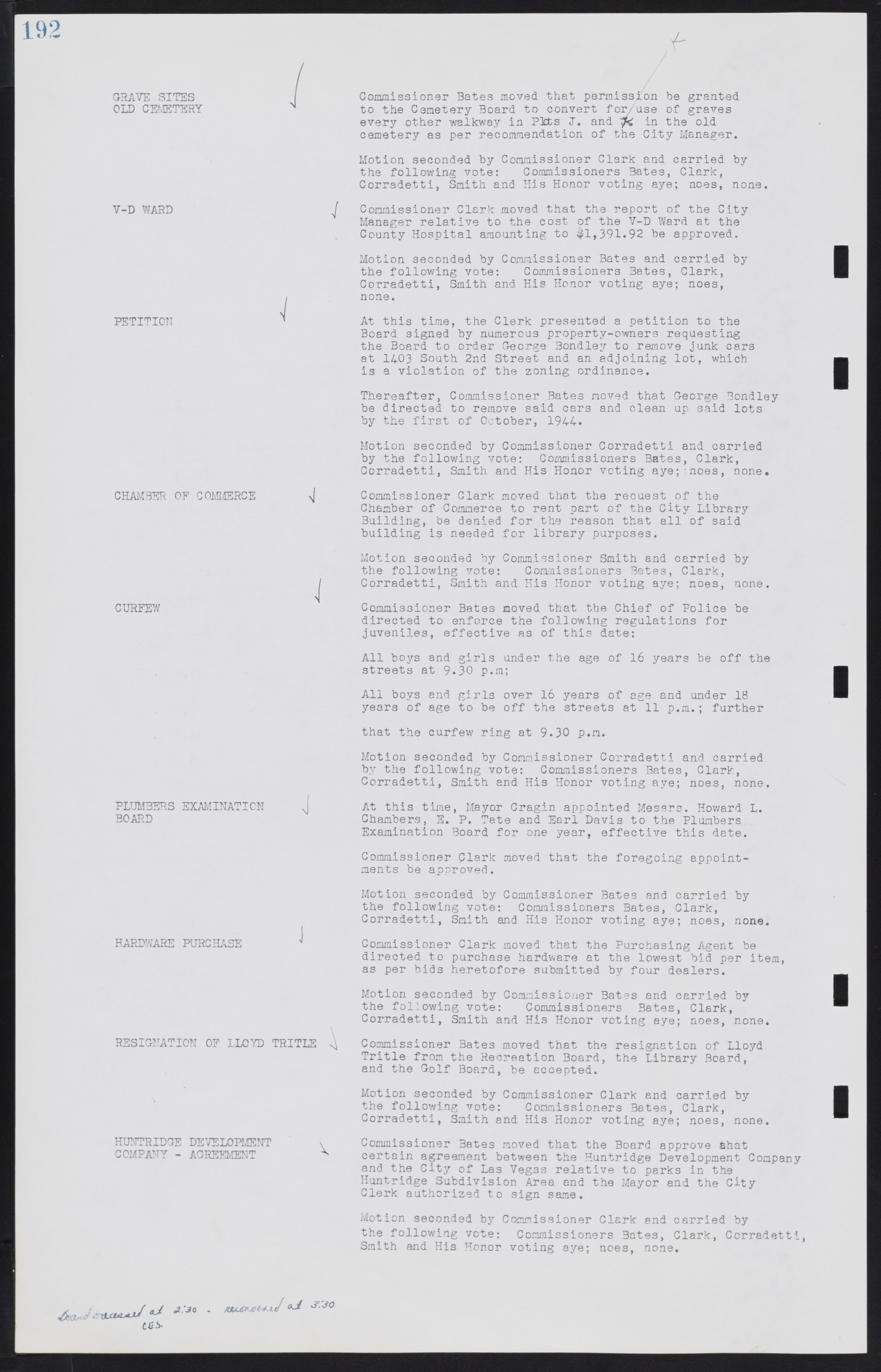 Las Vegas City Commission Minutes, August 11, 1942 to December 30, 1946, lvc000005-211