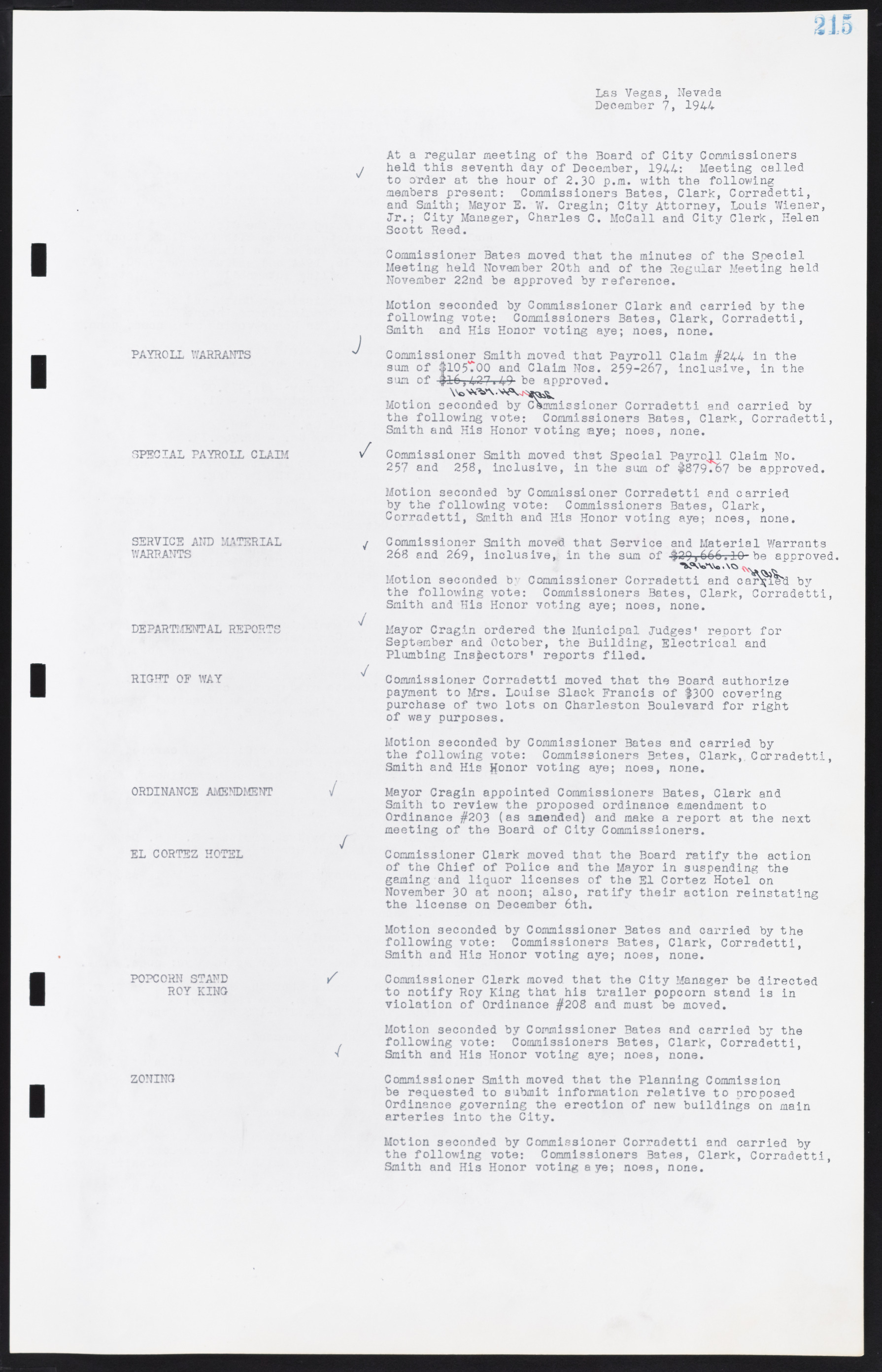 Las Vegas City Commission Minutes, August 11, 1942 to December 30, 1946, lvc000005-235