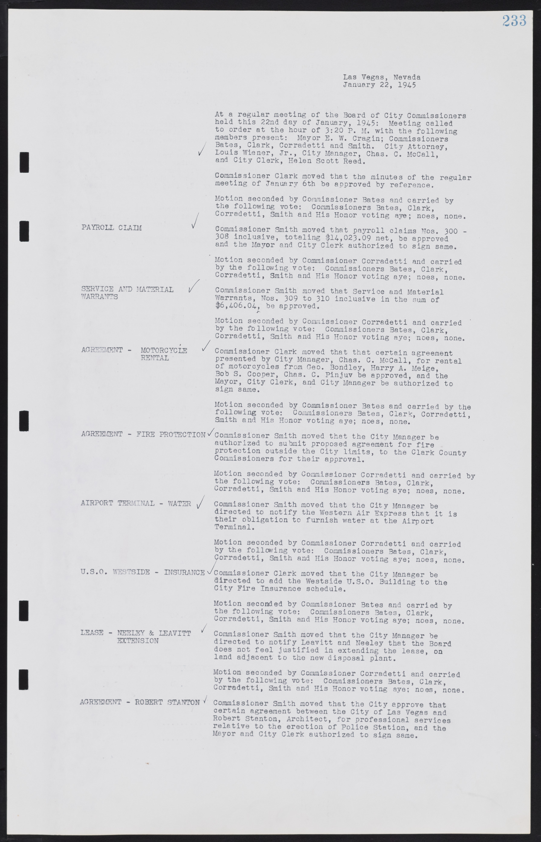 Las Vegas City Commission Minutes, August 11, 1942 to December 30, 1946, lvc000005-255