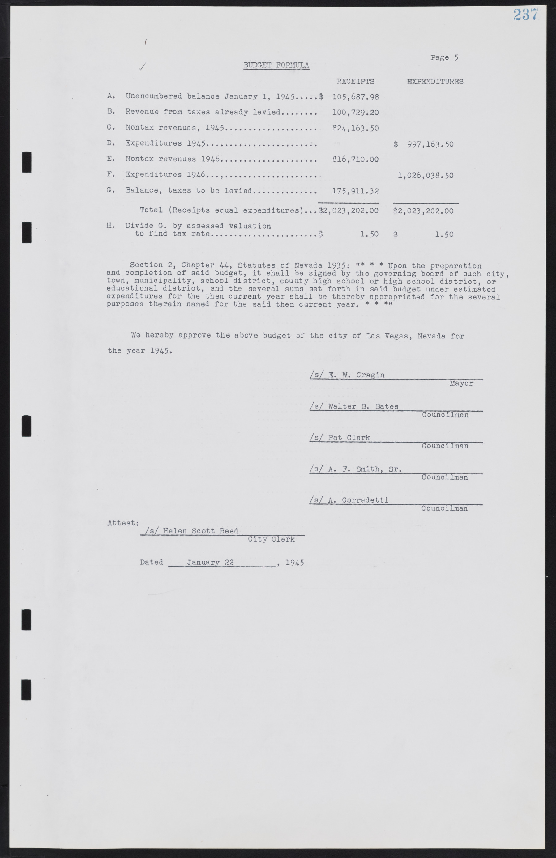 Las Vegas City Commission Minutes, August 11, 1942 to December 30, 1946, lvc000005-259