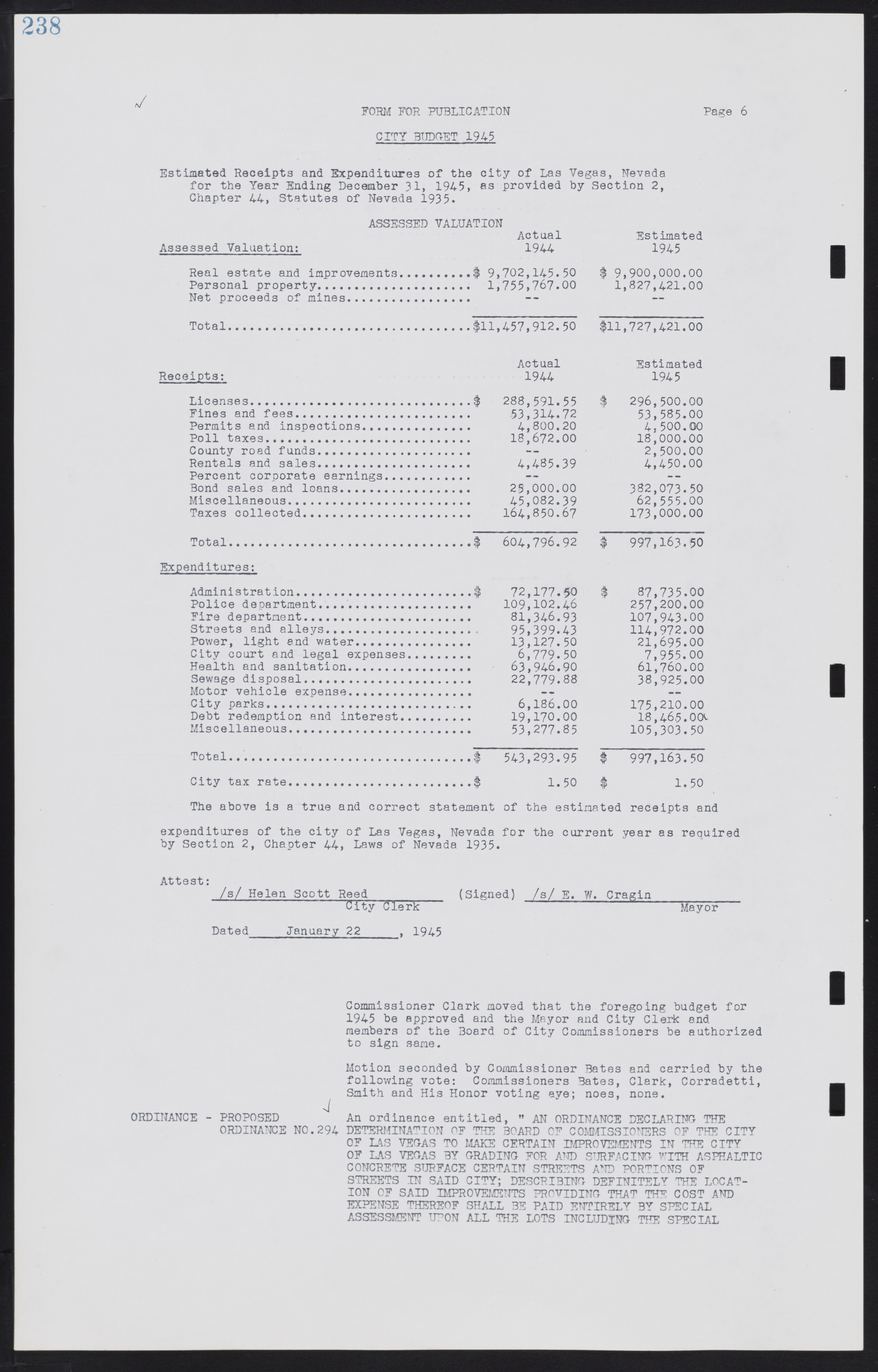 Las Vegas City Commission Minutes, August 11, 1942 to December 30, 1946, lvc000005-260