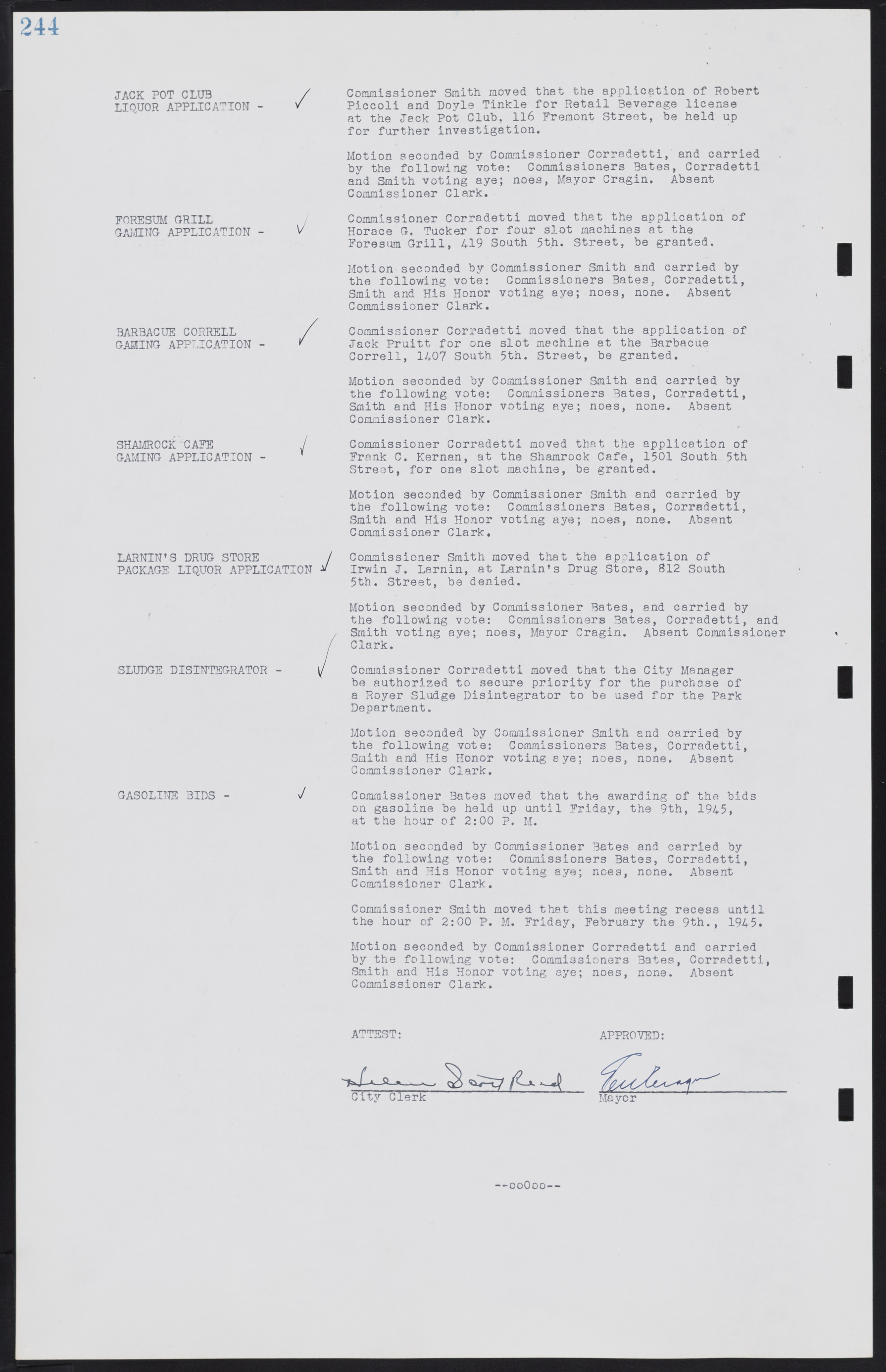 Las Vegas City Commission Minutes, August 11, 1942 to December 30, 1946, lvc000005-266