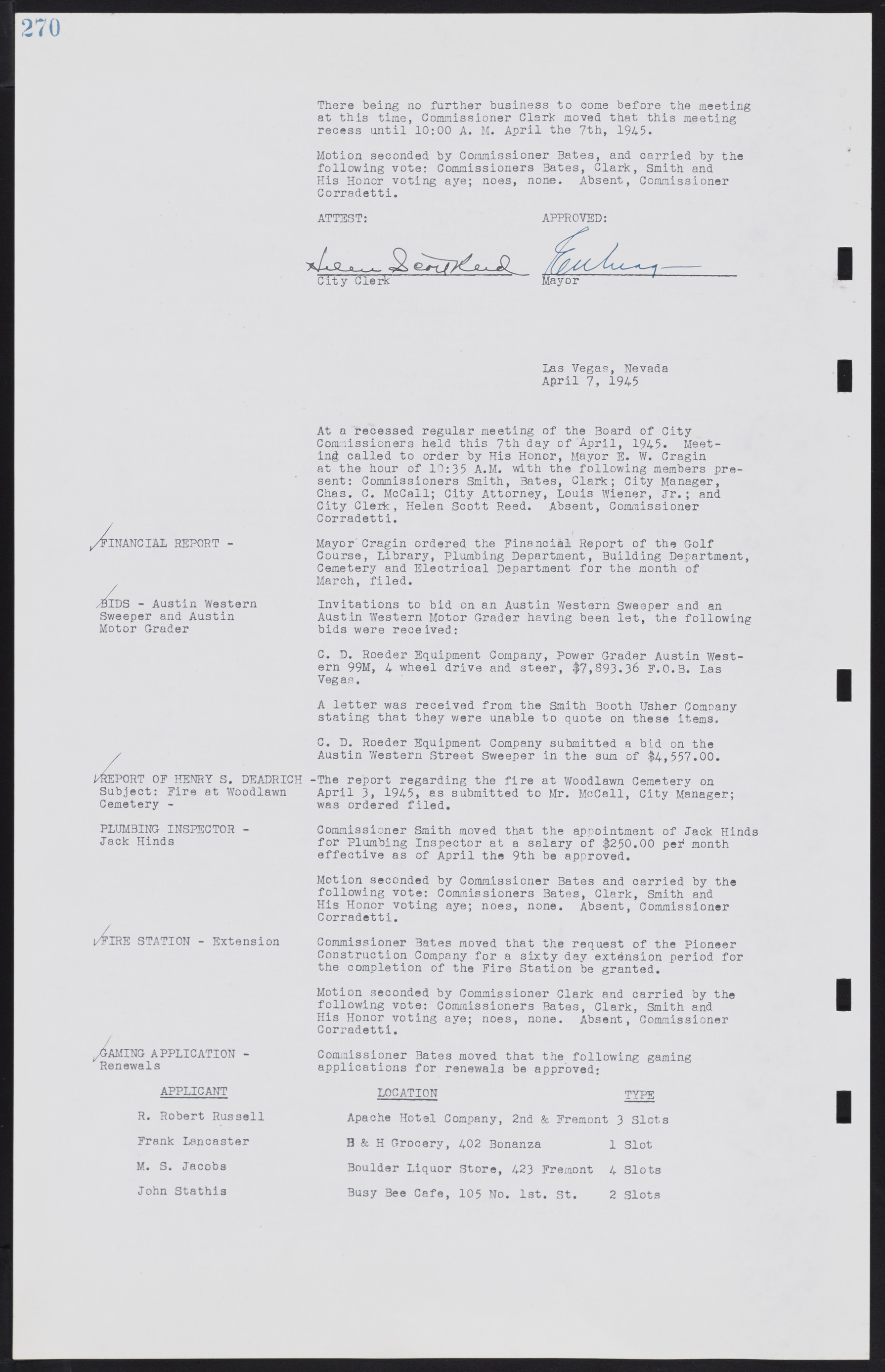 Las Vegas City Commission Minutes, August 11, 1942 to December 30, 1946, lvc000005-292