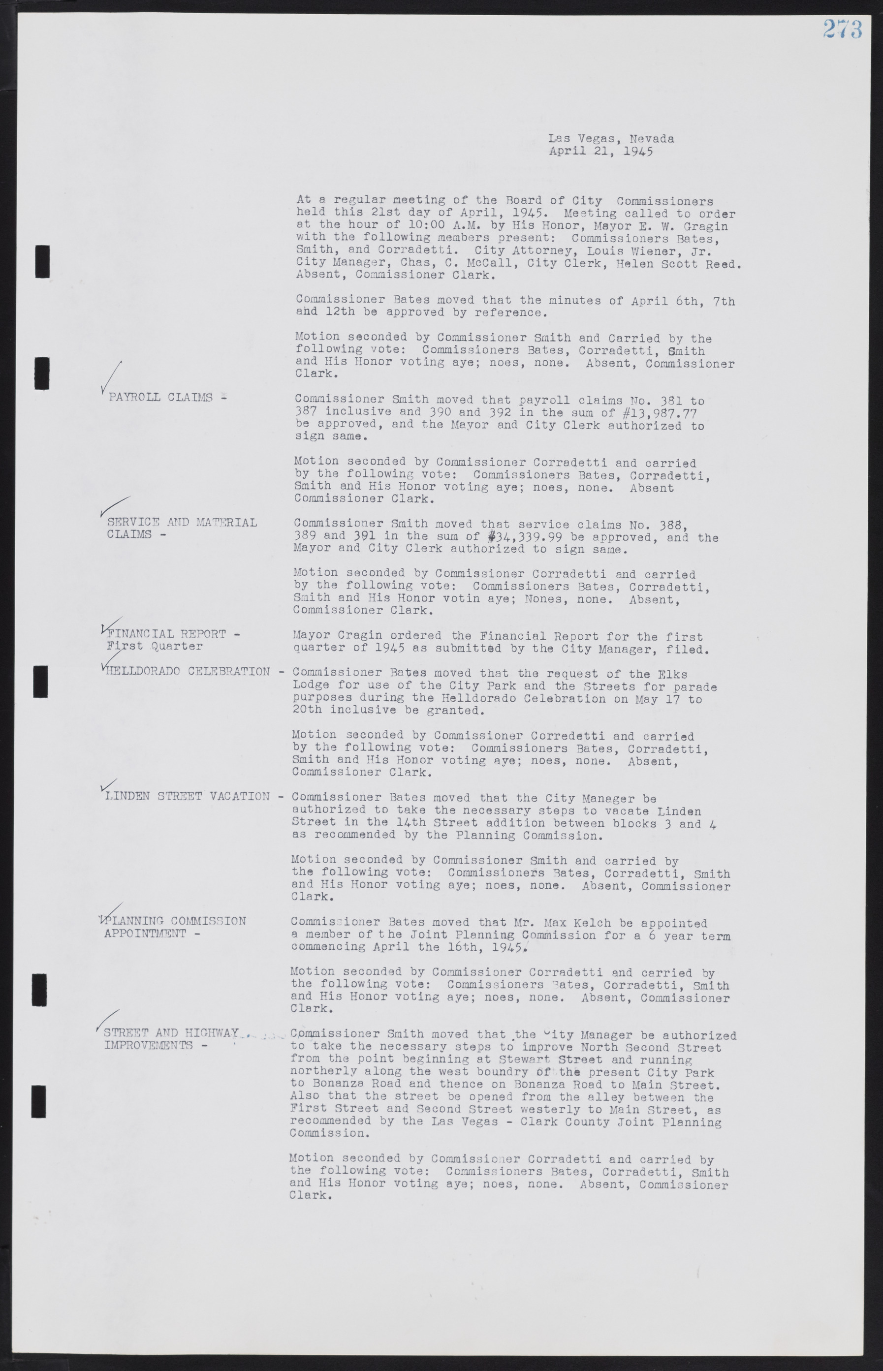 Las Vegas City Commission Minutes, August 11, 1942 to December 30, 1946, lvc000005-295