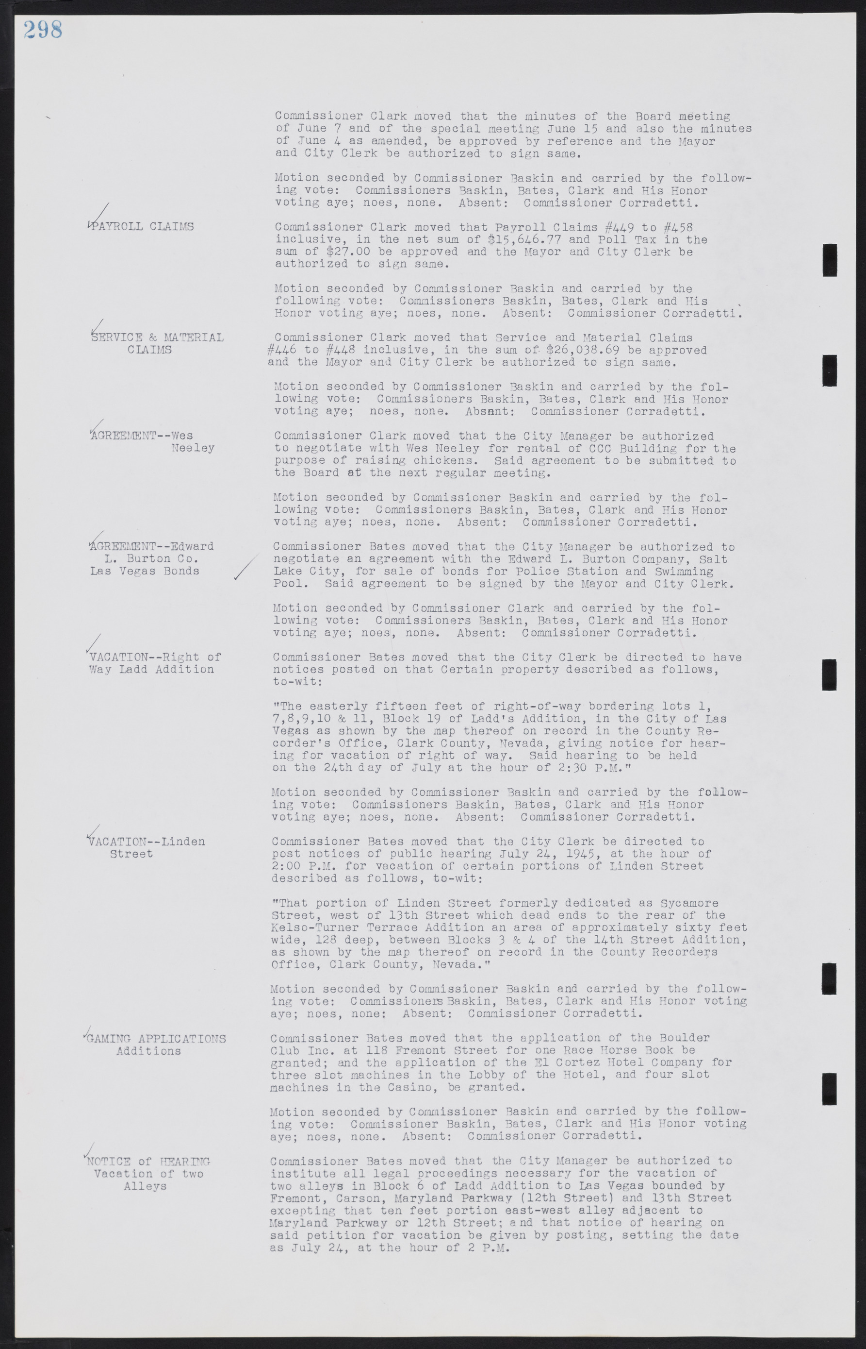 Las Vegas City Commission Minutes, August 11, 1942 to December 30, 1946, lvc000005-320