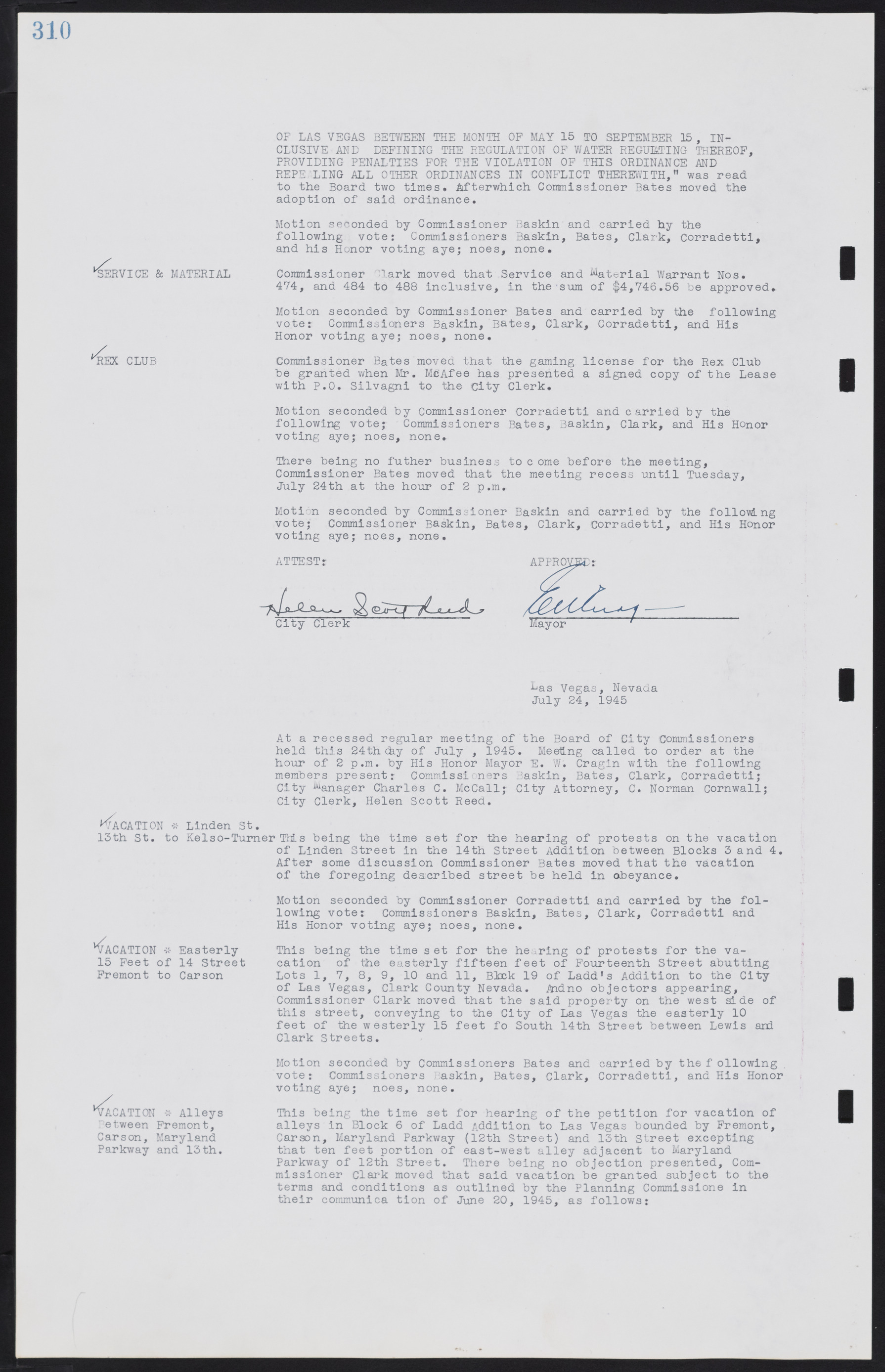 Las Vegas City Commission Minutes, August 11, 1942 to December 30, 1946, lvc000005-334