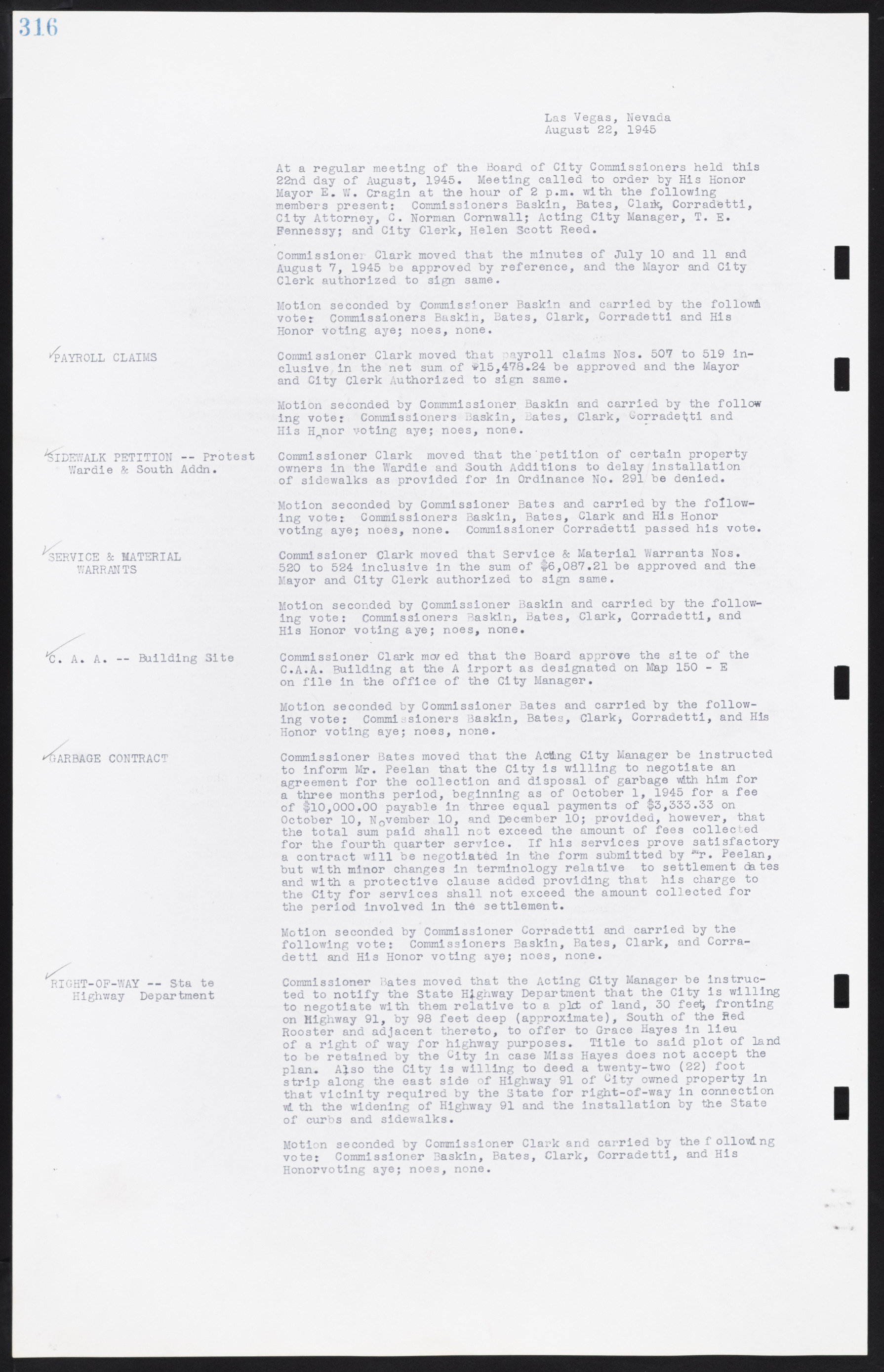 Las Vegas City Commission Minutes, August 11, 1942 to December 30, 1946, lvc000005-340