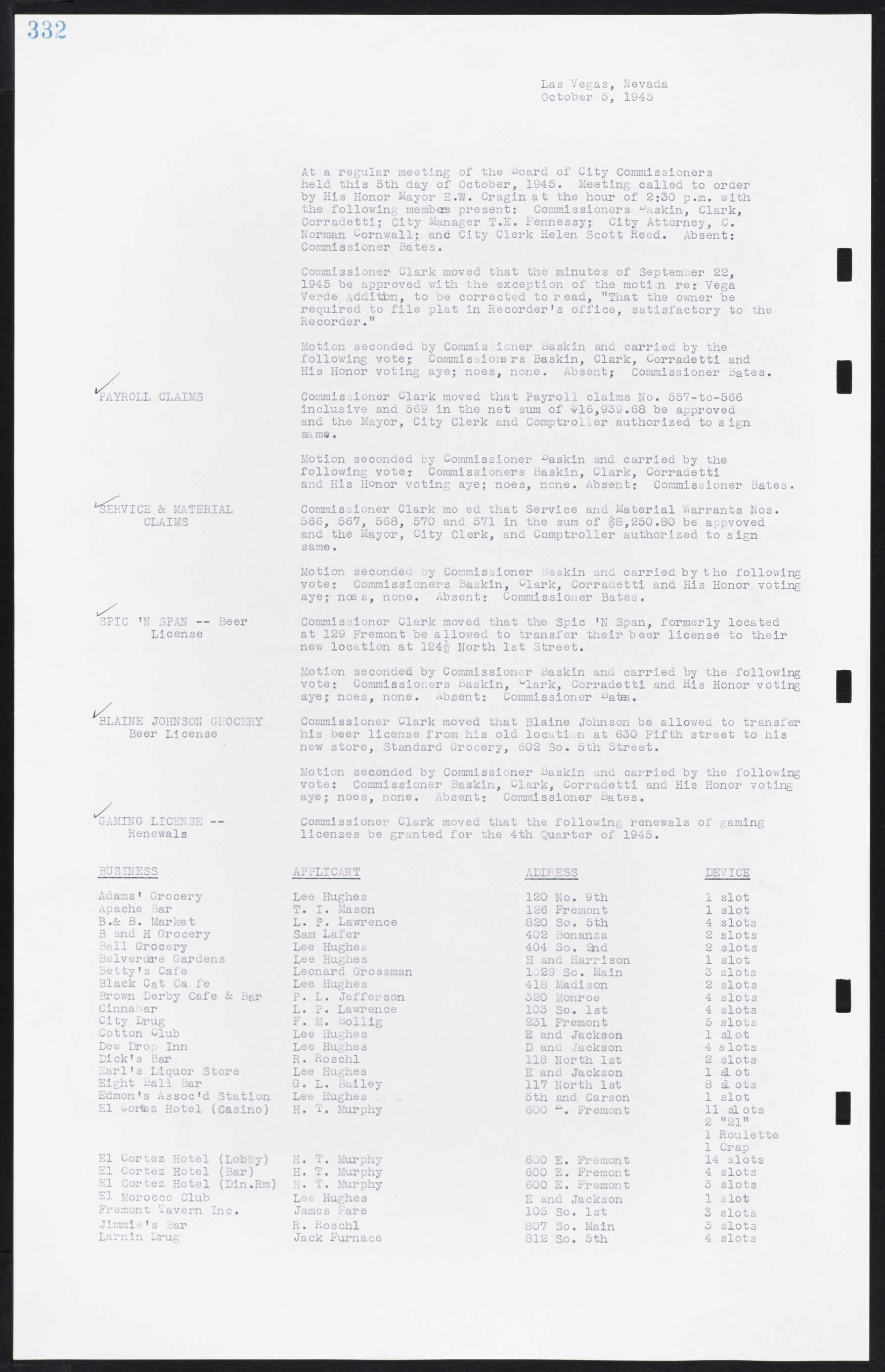 Las Vegas City Commission Minutes, August 11, 1942 to December 30, 1946, lvc000005-356