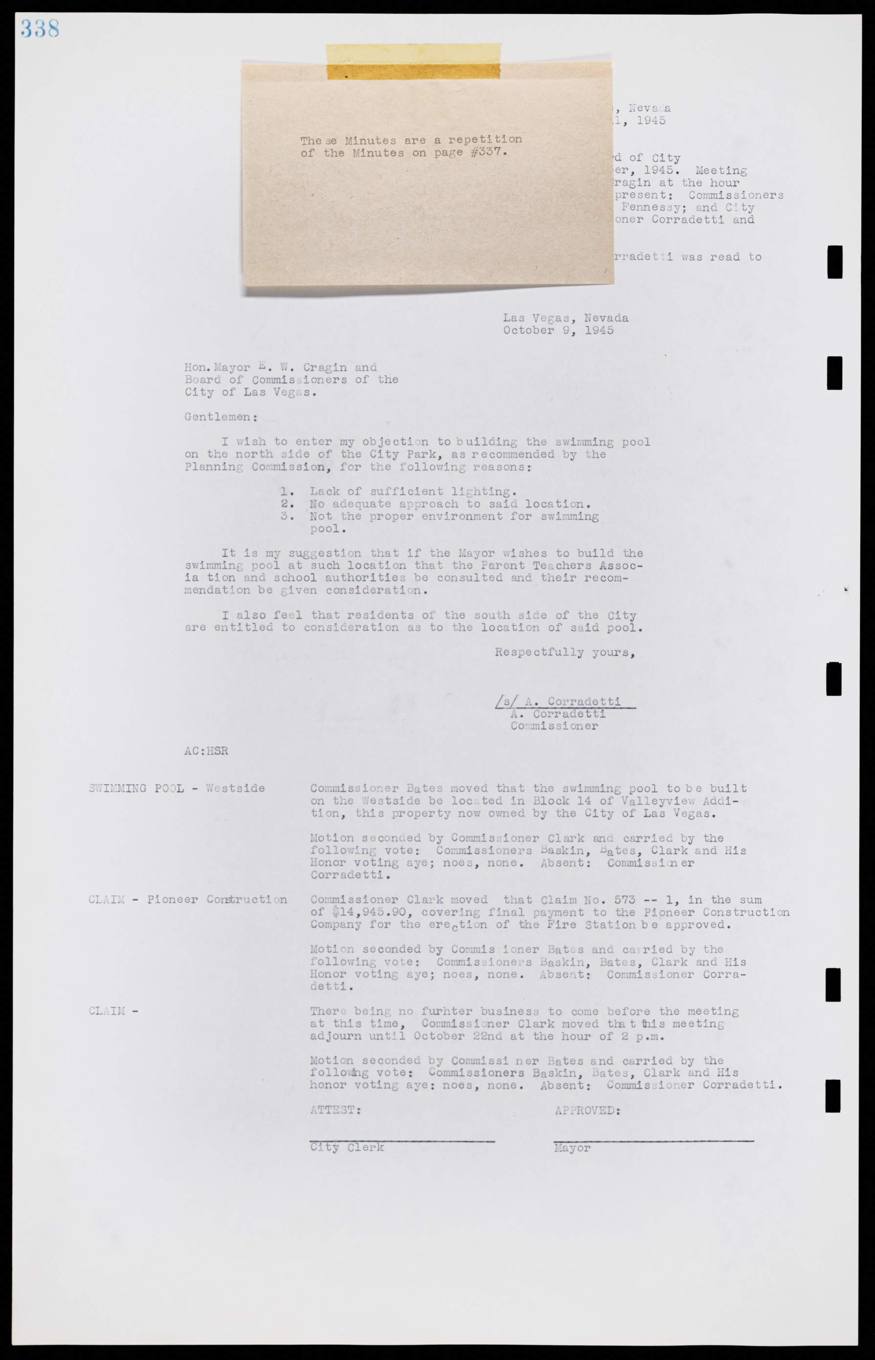 Las Vegas City Commission Minutes, August 11, 1942 to December 30, 1946, lvc000005-362