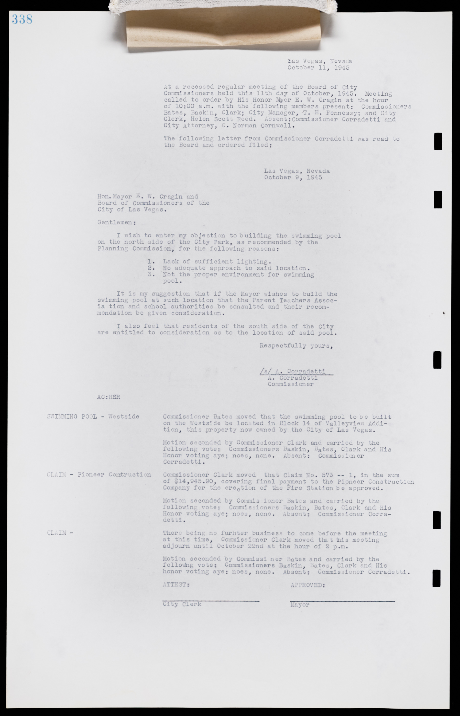 Las Vegas City Commission Minutes, August 11, 1942 to December 30, 1946, lvc000005-363