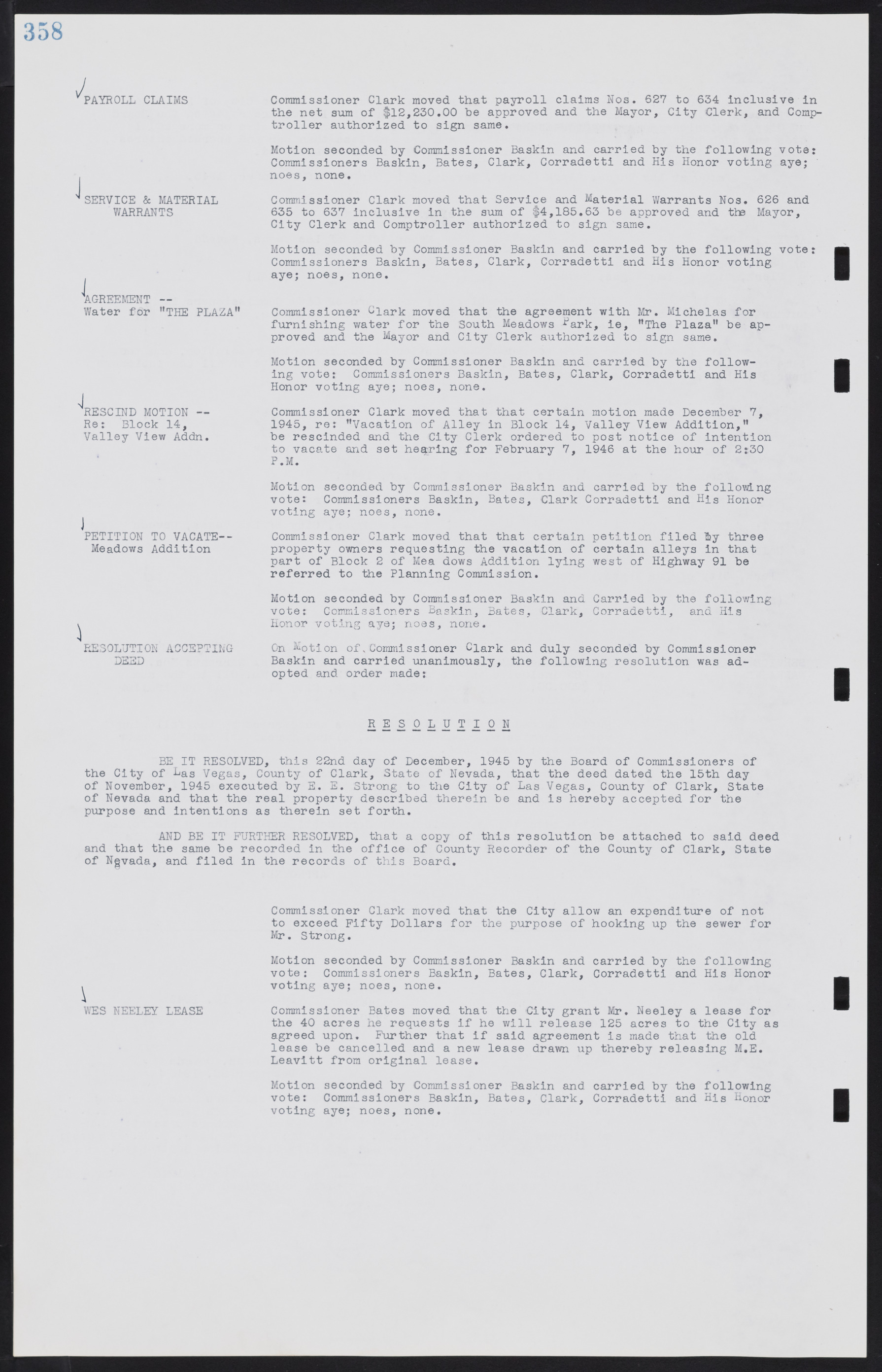 Las Vegas City Commission Minutes, August 11, 1942 to December 30, 1946, lvc000005-383