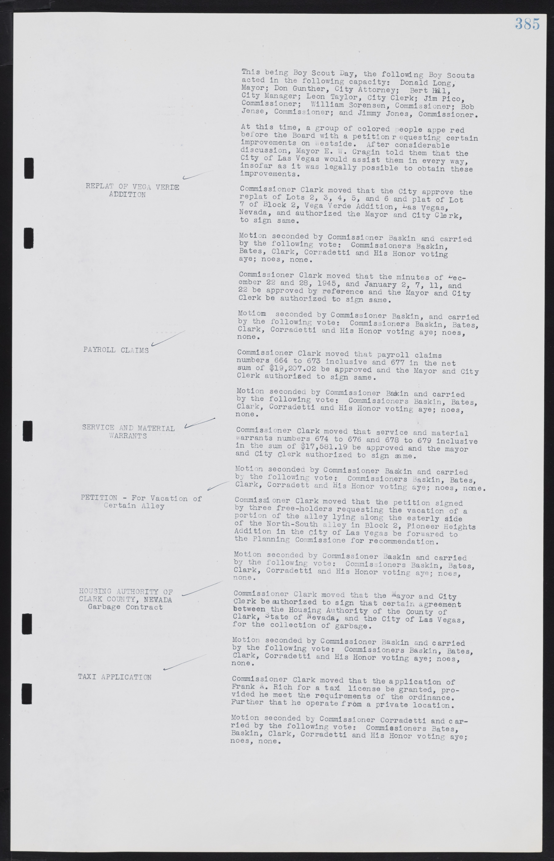 Las Vegas City Commission Minutes, August 11, 1942 to December 30, 1946, lvc000005-412
