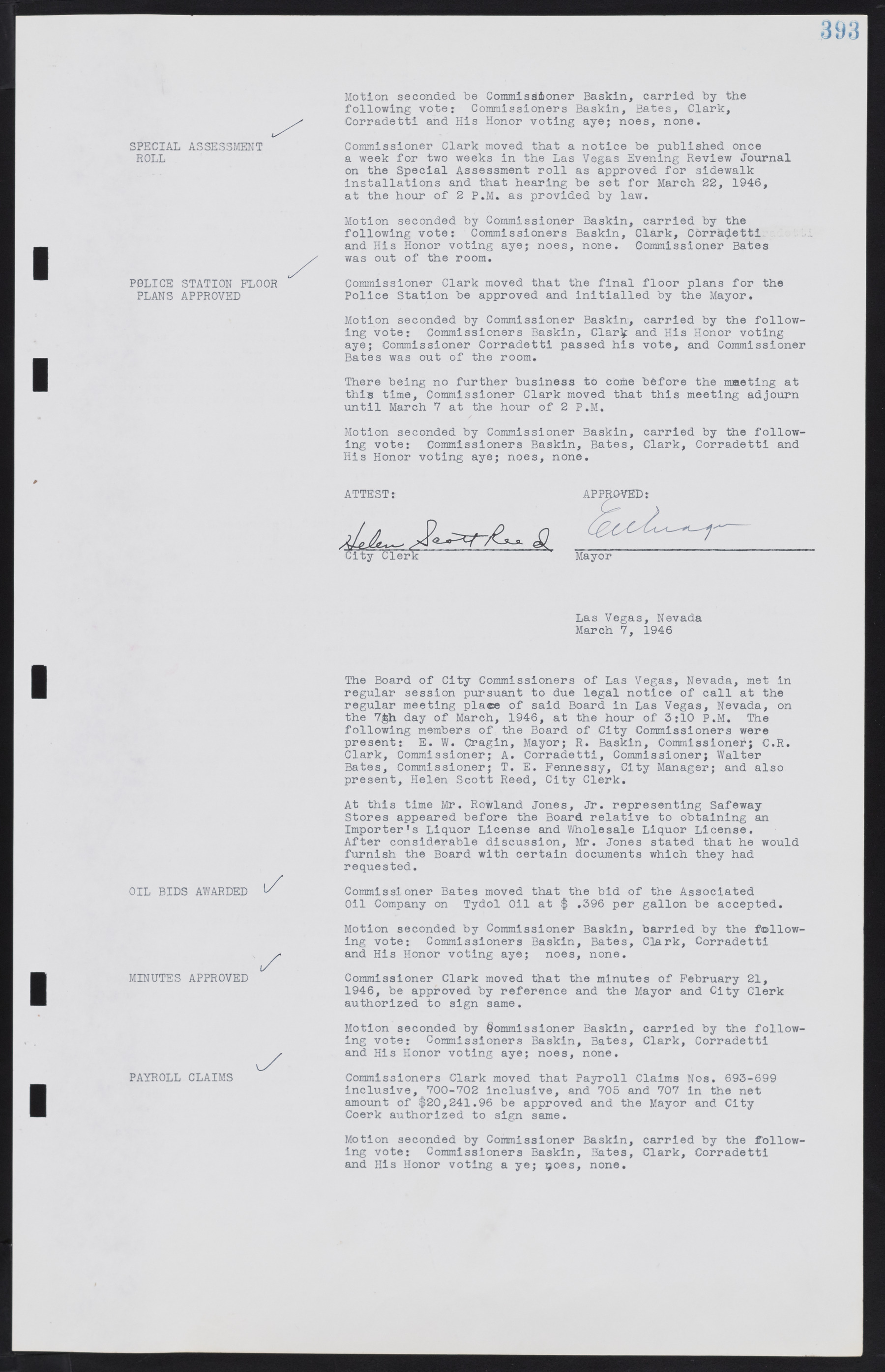 Las Vegas City Commission Minutes, August 11, 1942 to December 30, 1946, lvc000005-420