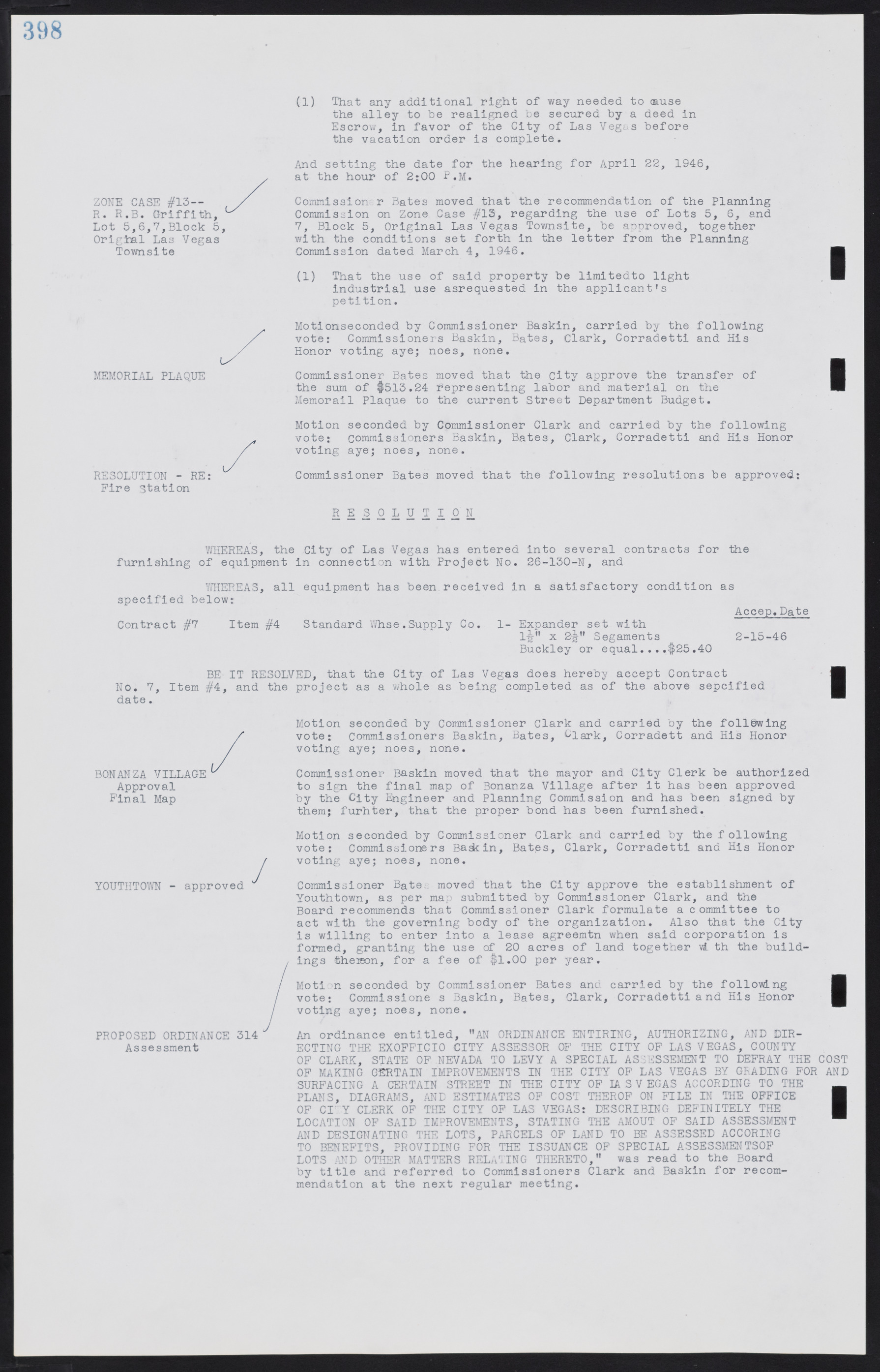Las Vegas City Commission Minutes, August 11, 1942 to December 30, 1946, lvc000005-425