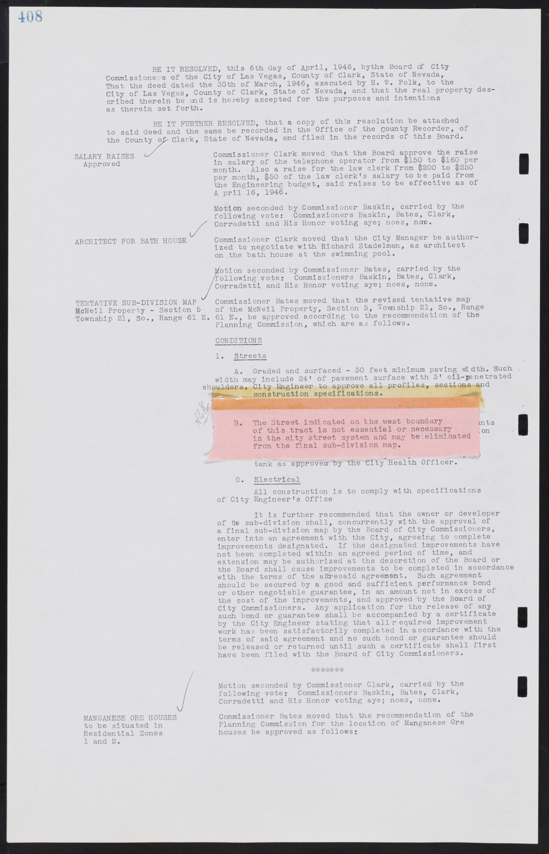 Las Vegas City Commission Minutes, August 11, 1942 to December 30, 1946, lvc000005-435