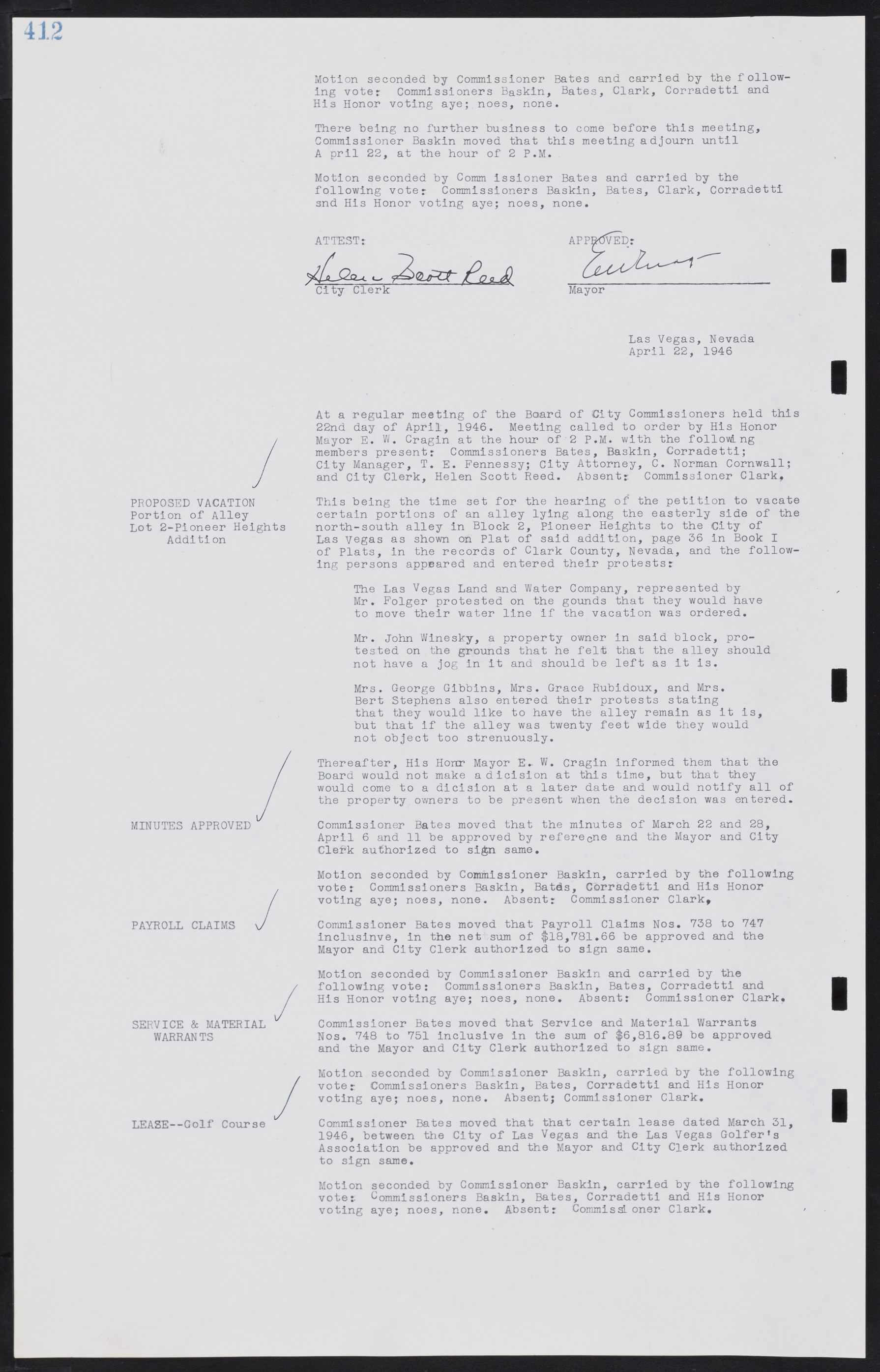 Las Vegas City Commission Minutes, August 11, 1942 to December 30, 1946, lvc000005-440