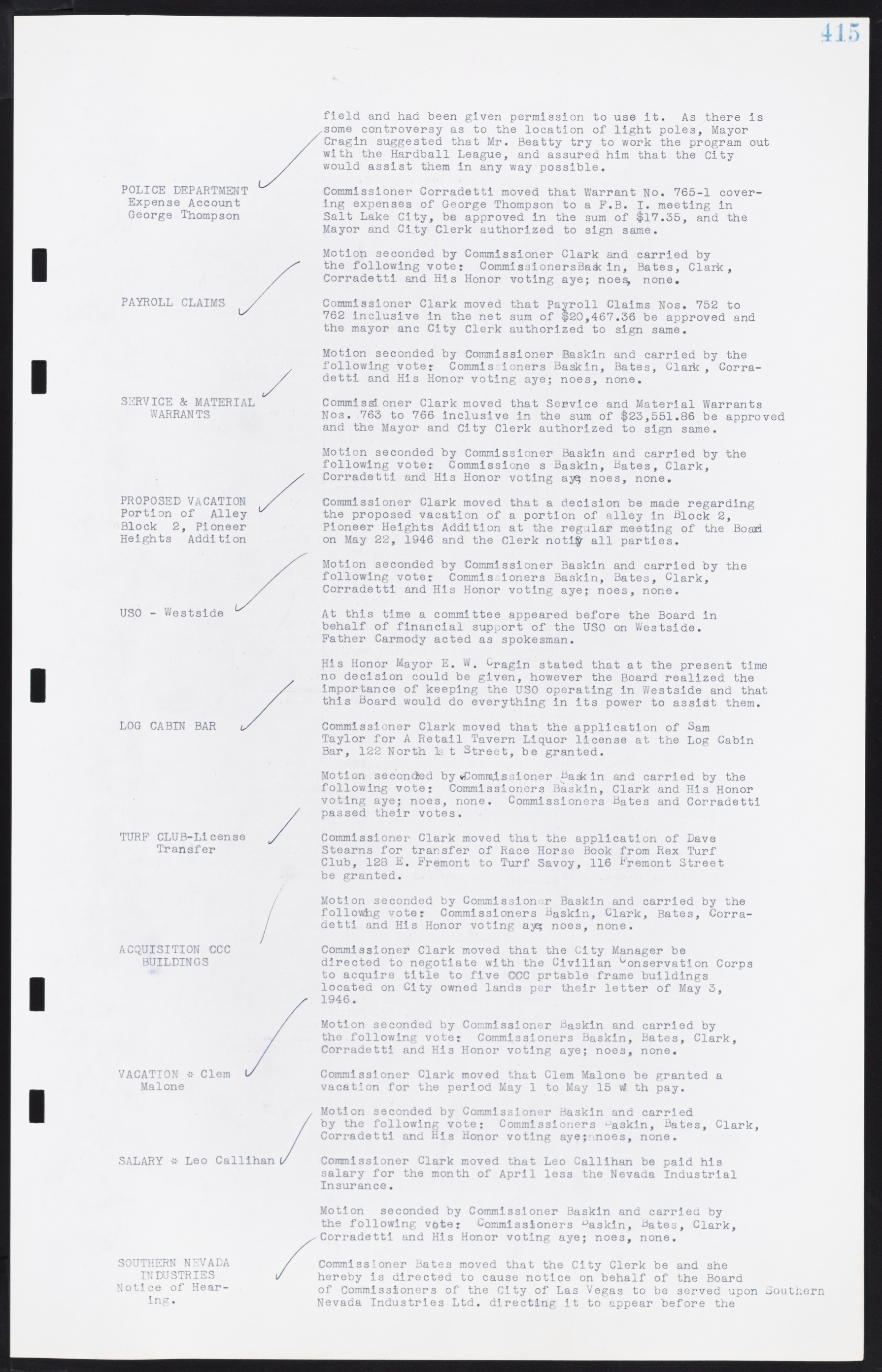 Las Vegas City Commission Minutes, August 11, 1942 to December 30, 1946, lvc000005-443