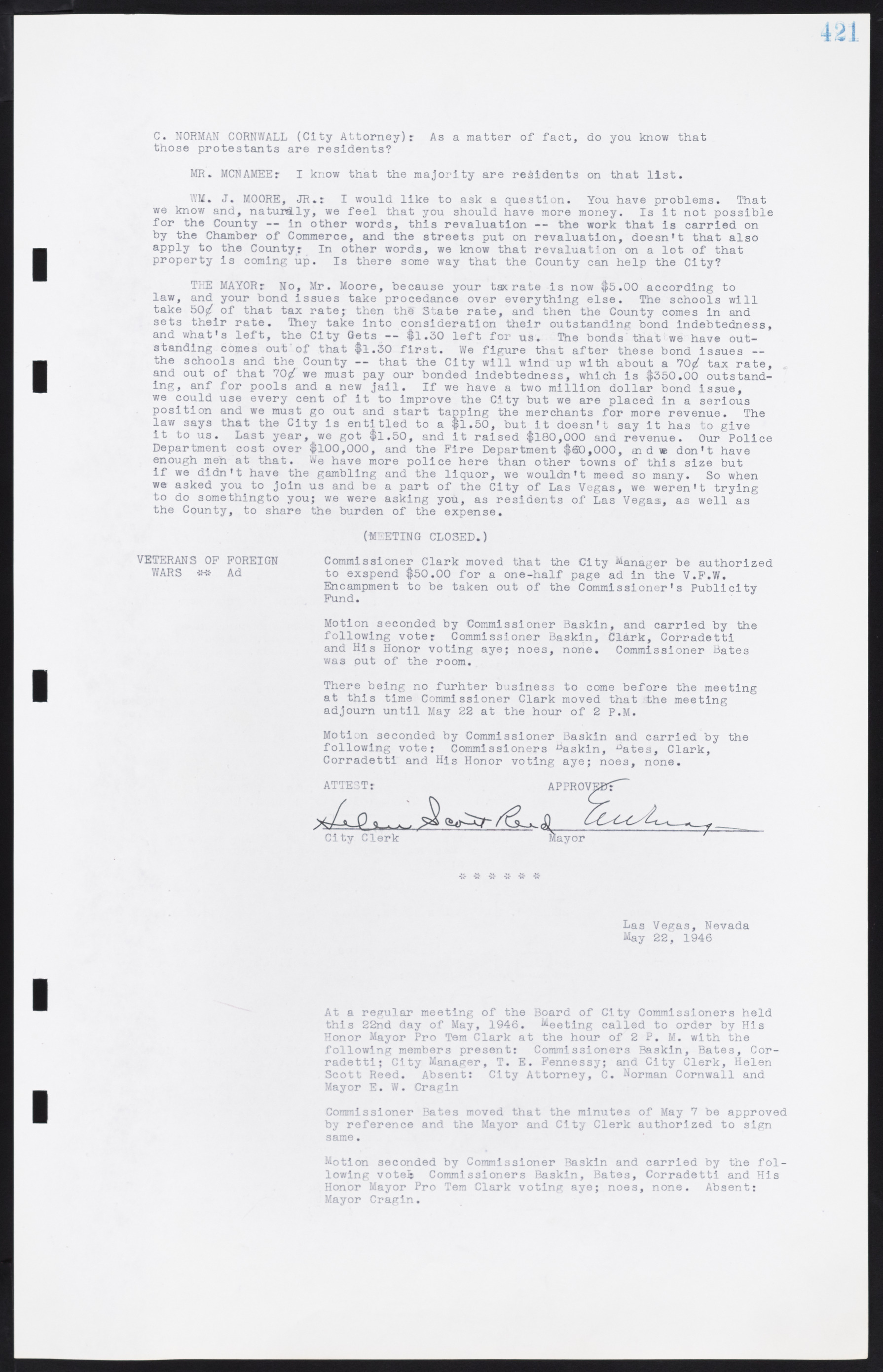 Las Vegas City Commission Minutes, August 11, 1942 to December 30, 1946, lvc000005-449