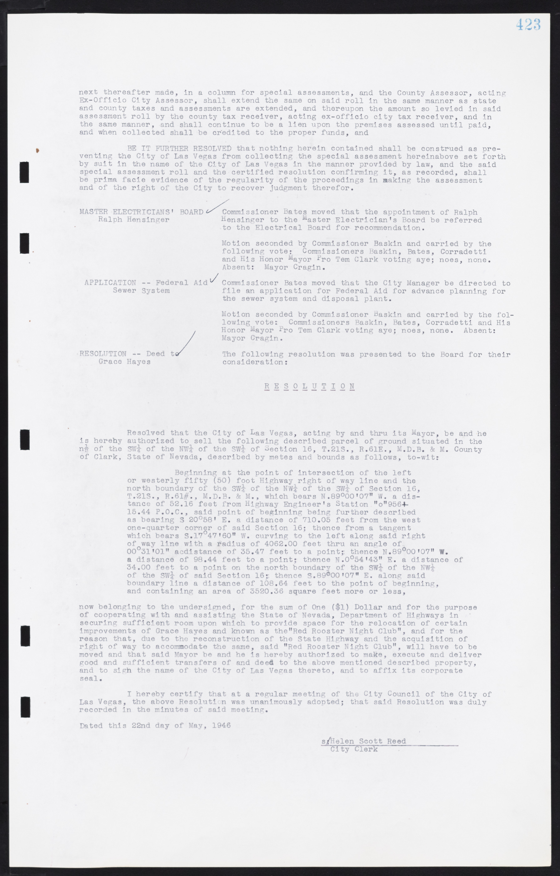 Las Vegas City Commission Minutes, August 11, 1942 to December 30, 1946, lvc000005-451