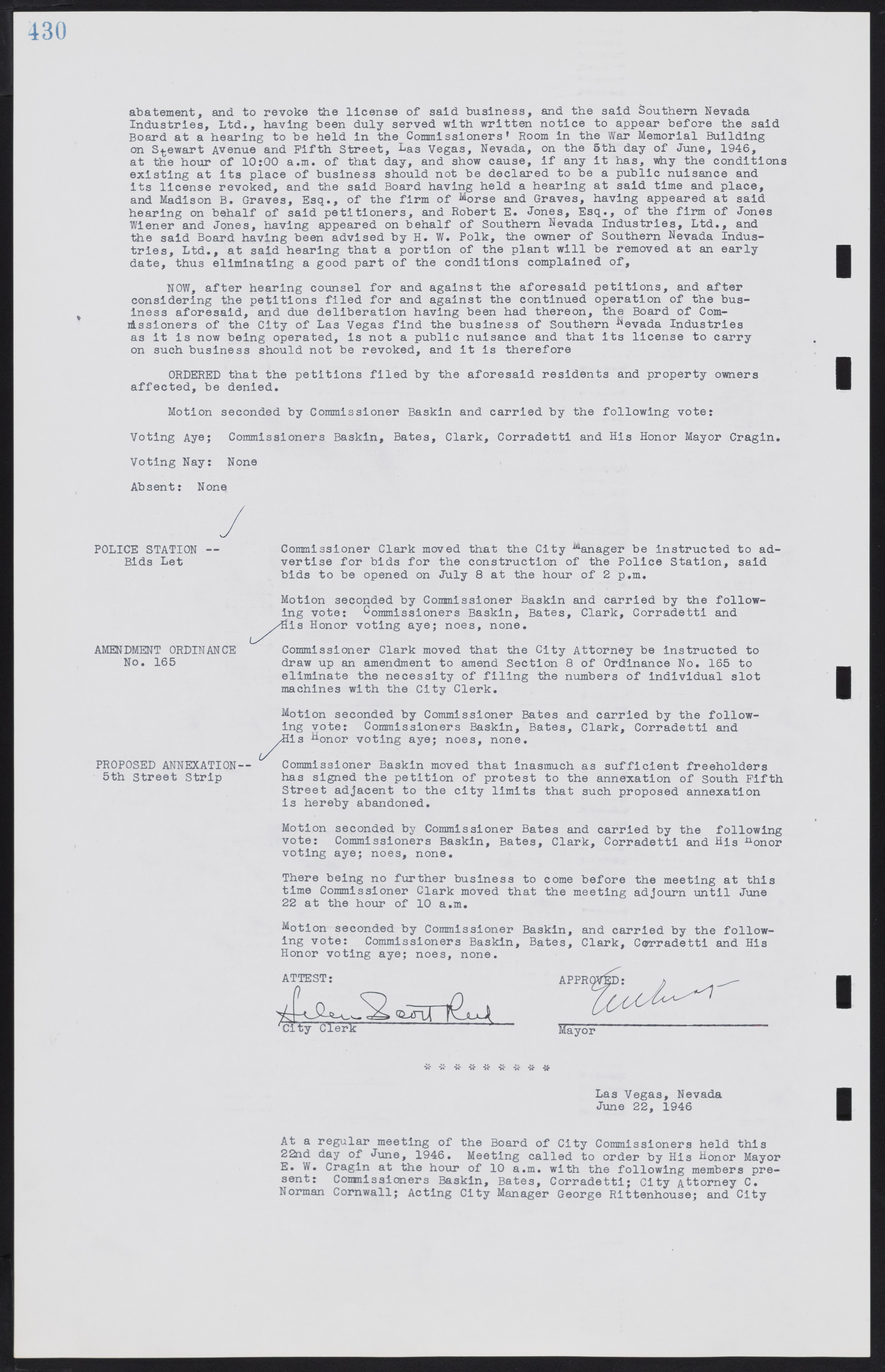 Las Vegas City Commission Minutes, August 11, 1942 to December 30, 1946, lvc000005-458