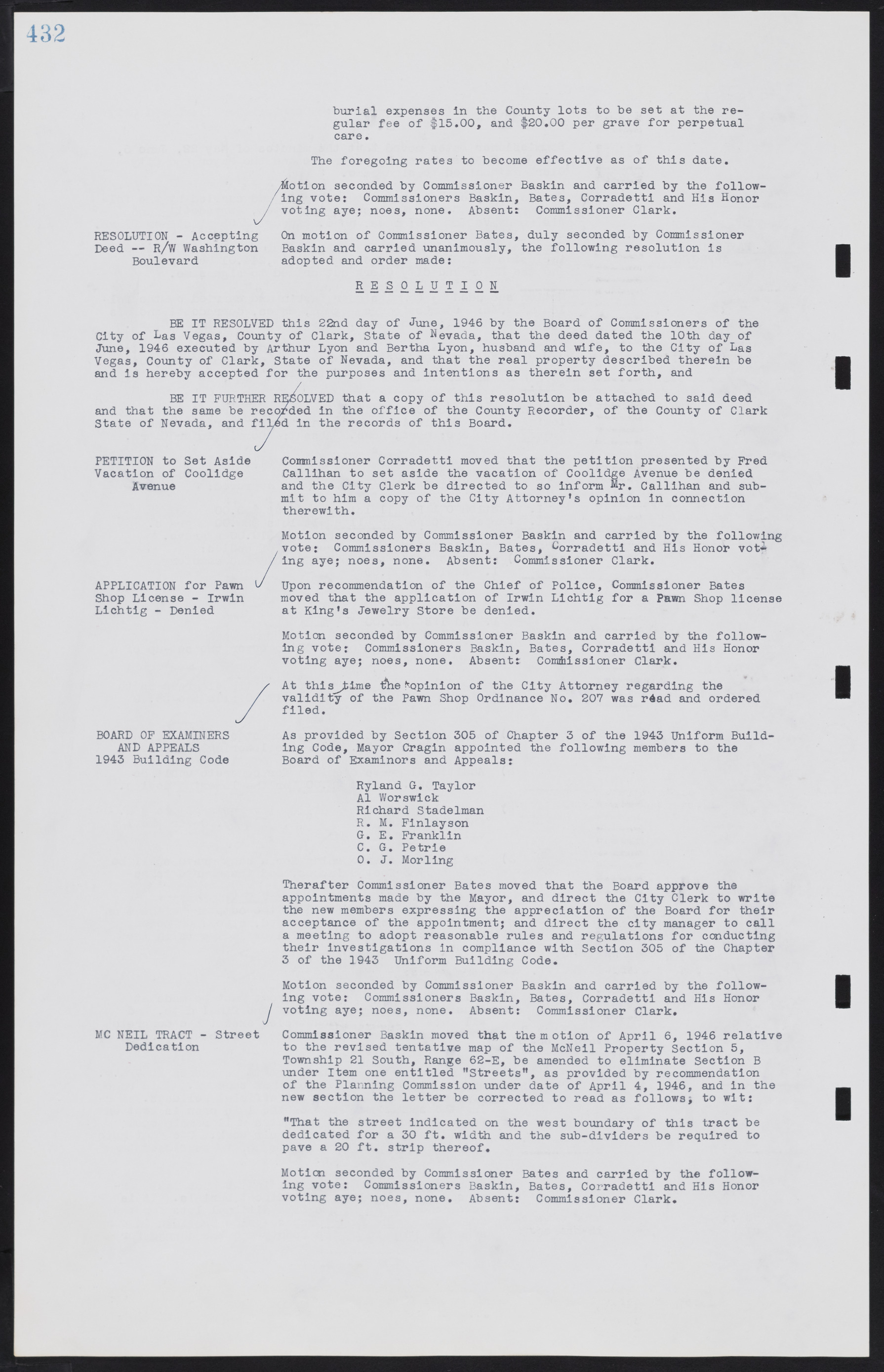 Las Vegas City Commission Minutes, August 11, 1942 to December 30, 1946, lvc000005-460