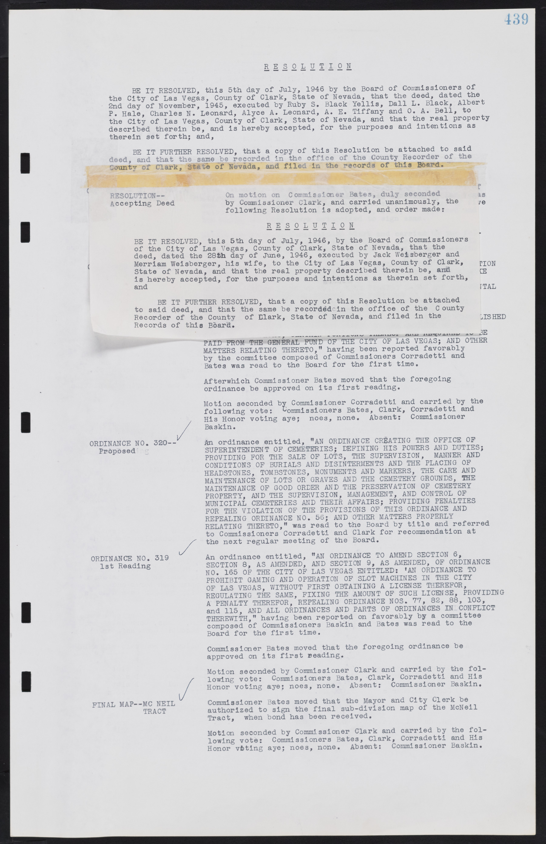 Las Vegas City Commission Minutes, August 11, 1942 to December 30, 1946, lvc000005-469