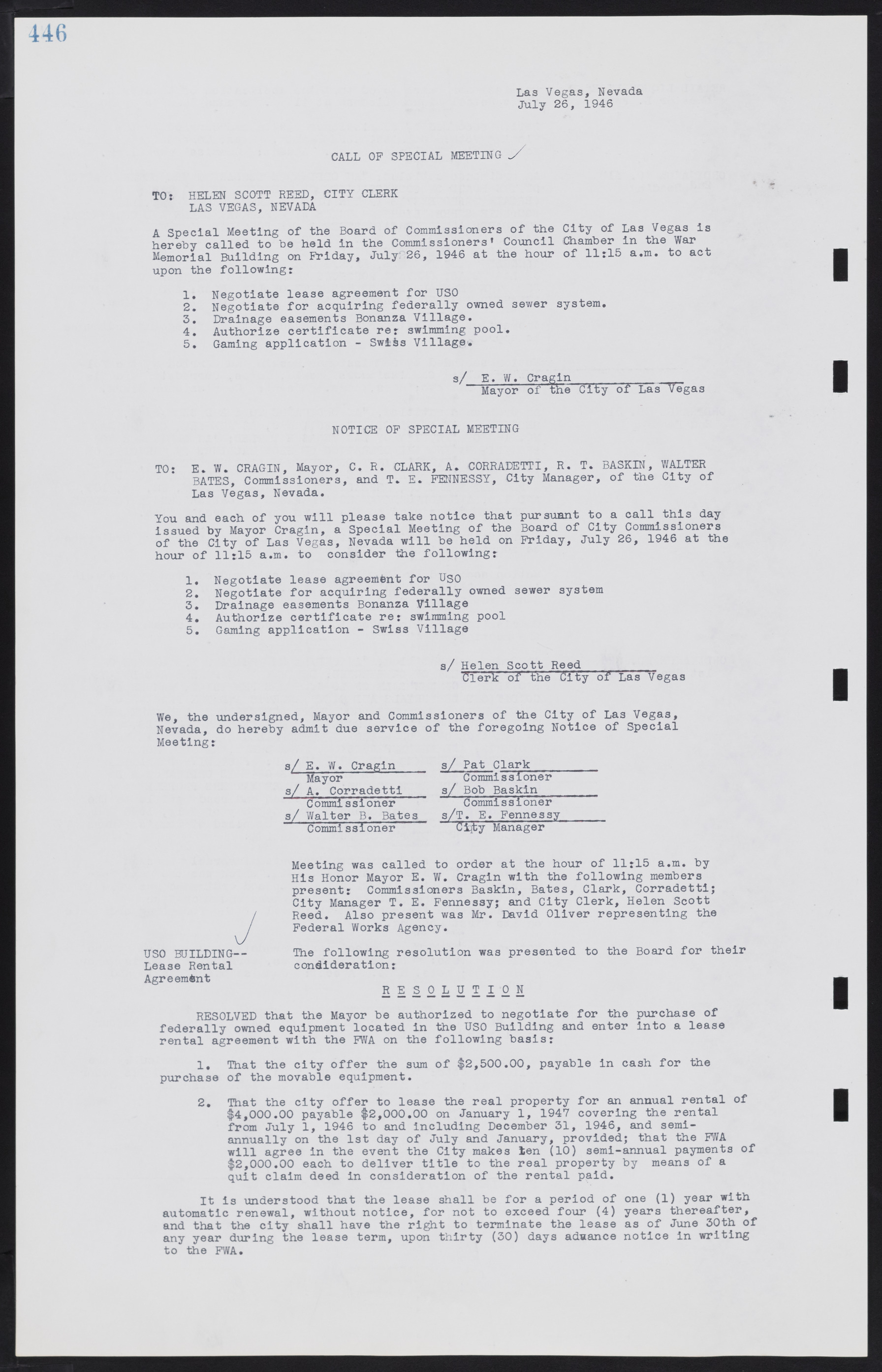 Las Vegas City Commission Minutes, August 11, 1942 to December 30, 1946, lvc000005-477
