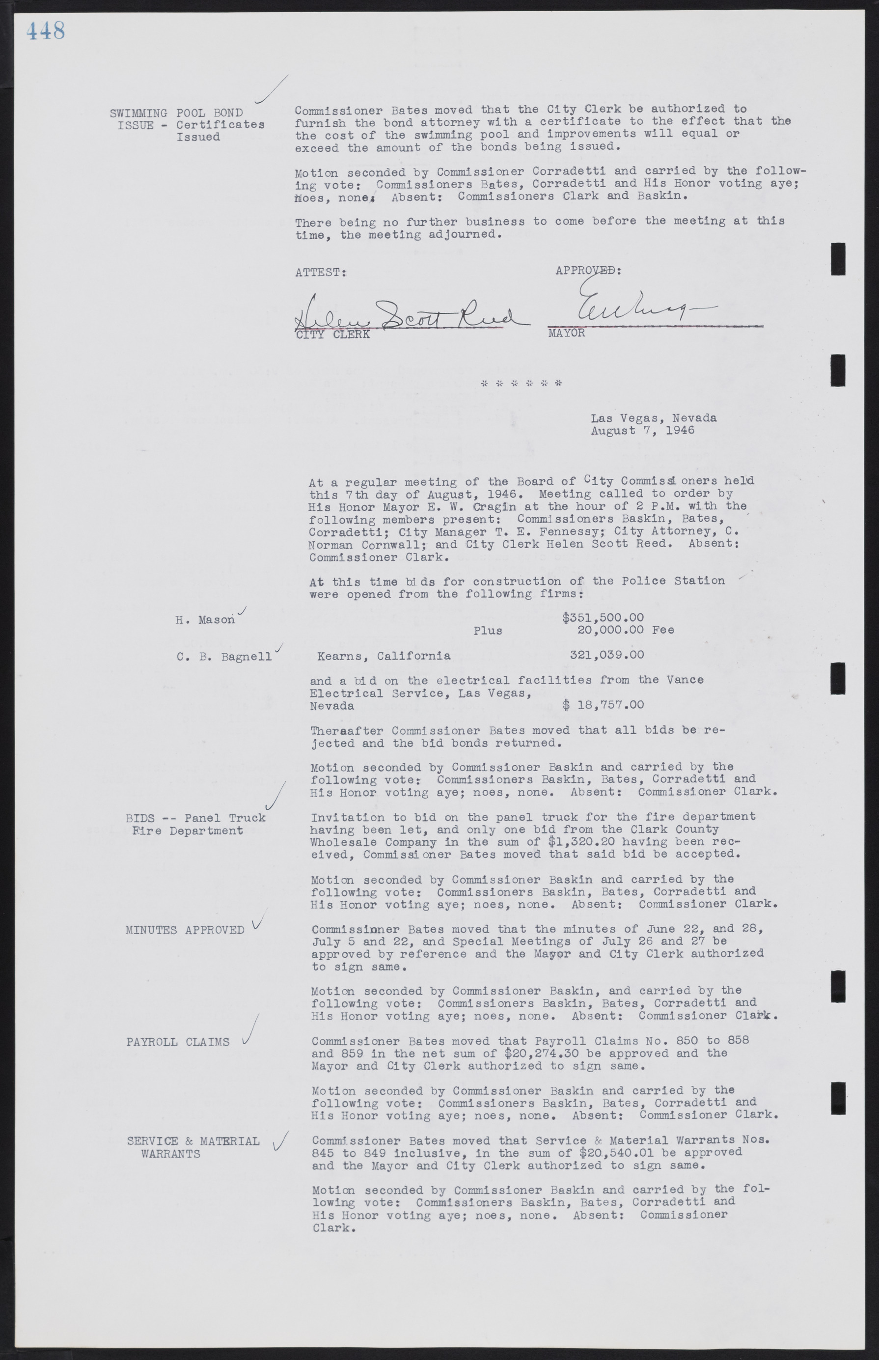 Las Vegas City Commission Minutes, August 11, 1942 to December 30, 1946, lvc000005-479