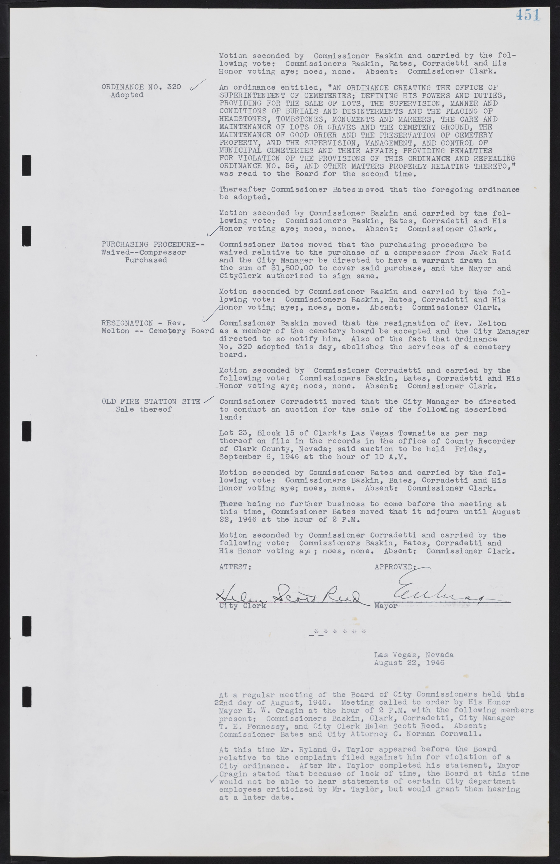 Las Vegas City Commission Minutes, August 11, 1942 to December 30, 1946, lvc000005-482