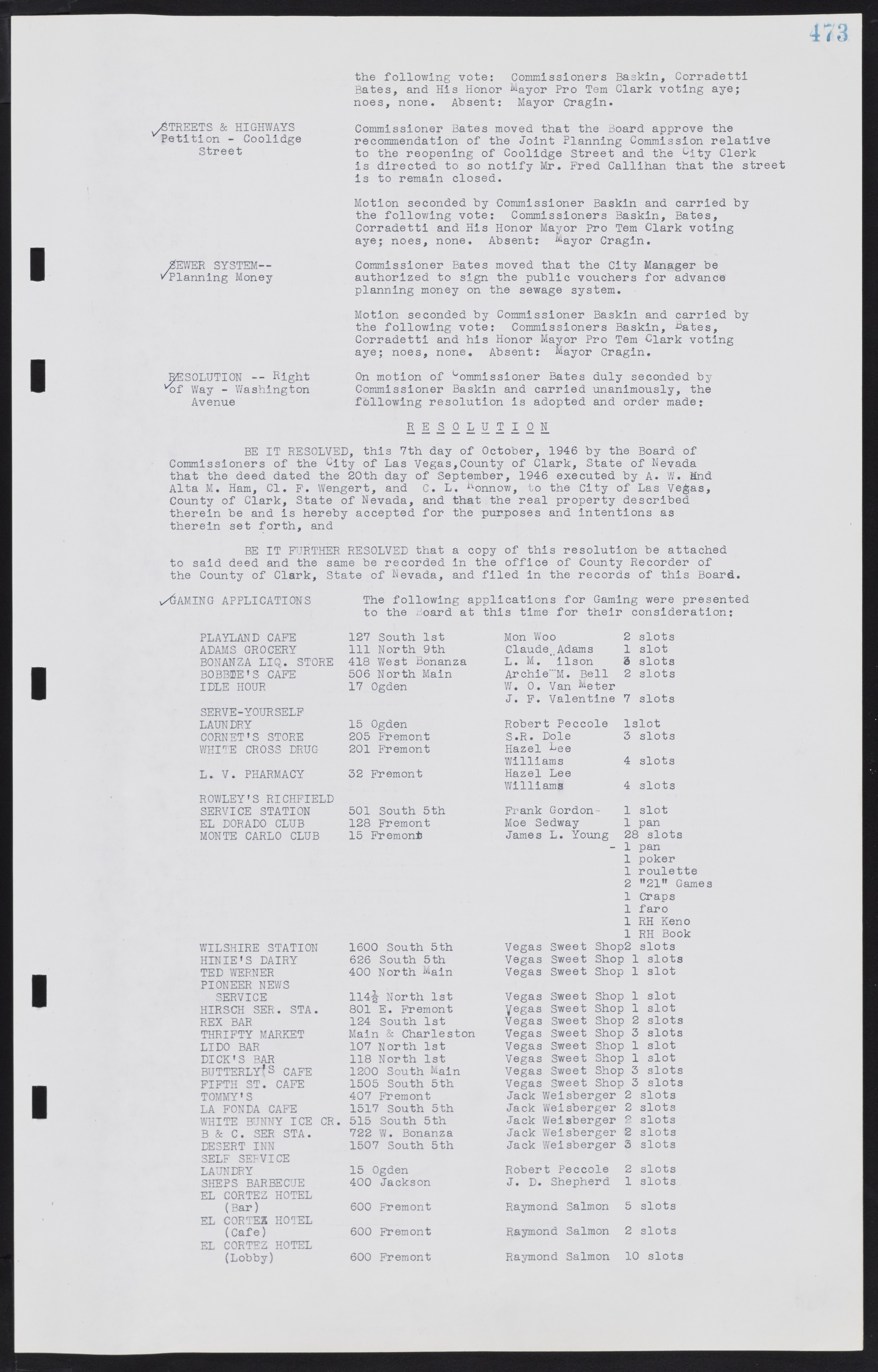 Las Vegas City Commission Minutes, August 11, 1942 to December 30, 1946, lvc000005-504