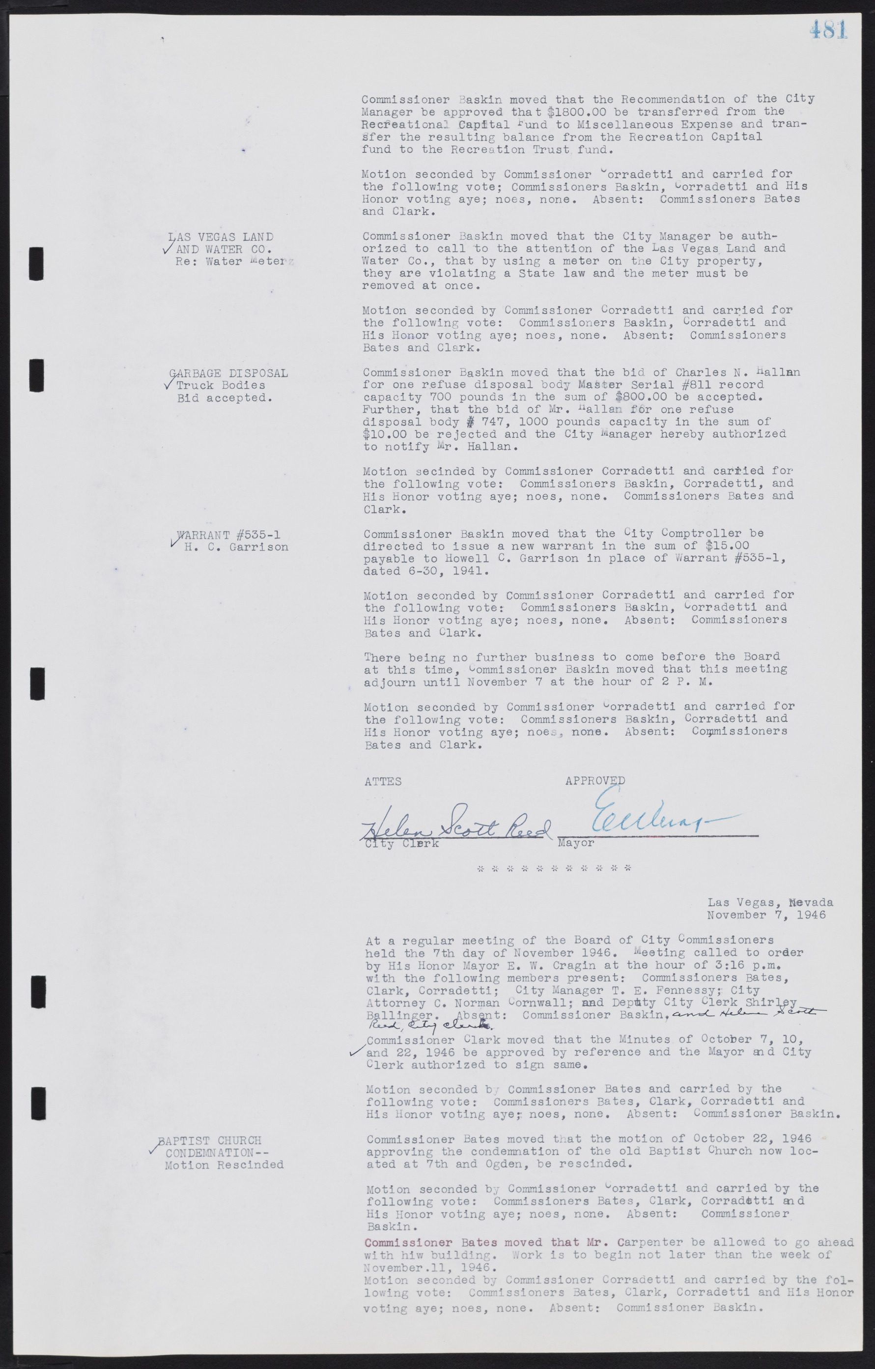 Las Vegas City Commission Minutes, August 11, 1942 to December 30, 1946, lvc000005-512