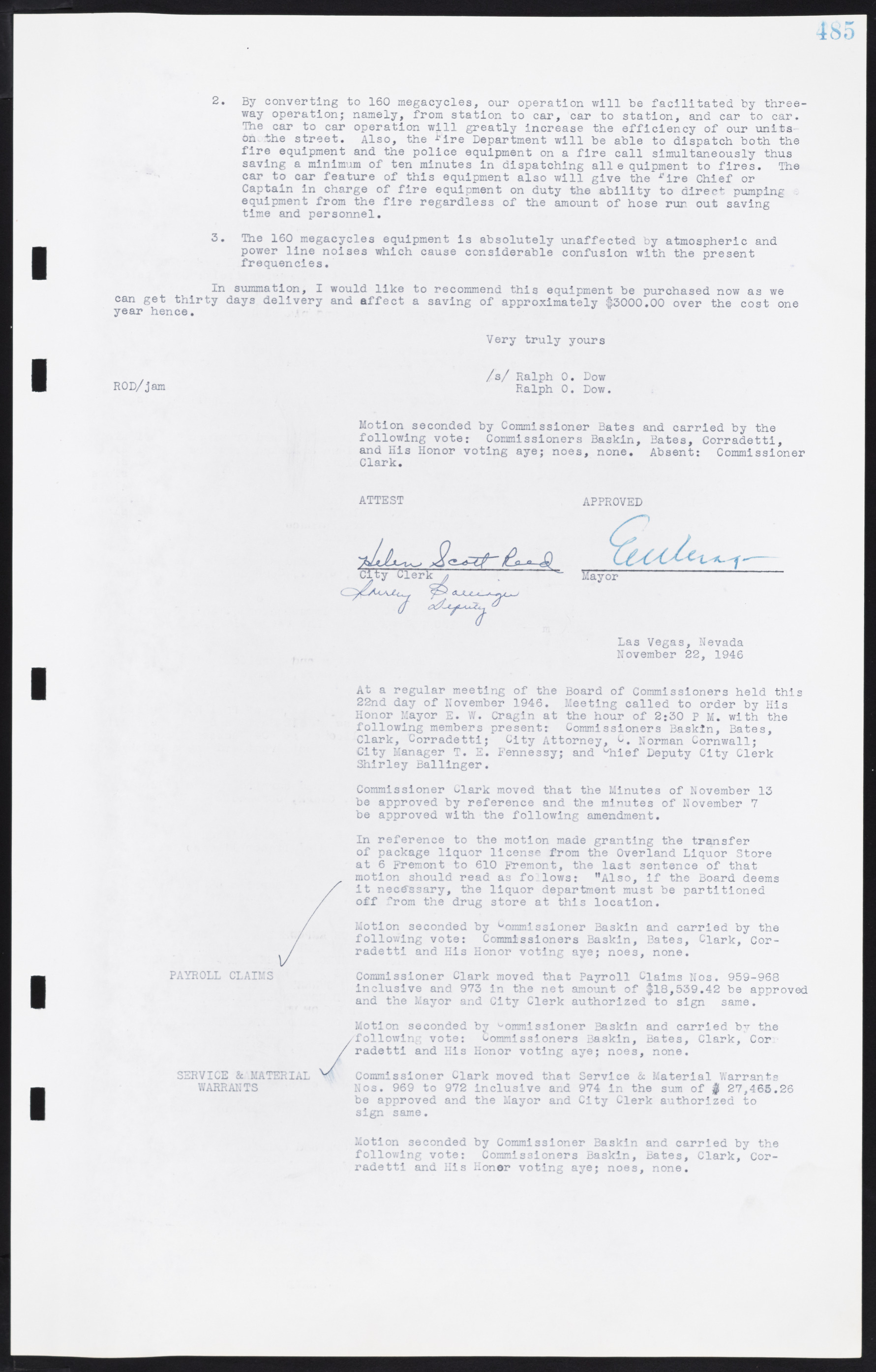 Las Vegas City Commission Minutes, August 11, 1942 to December 30, 1946, lvc000005-516