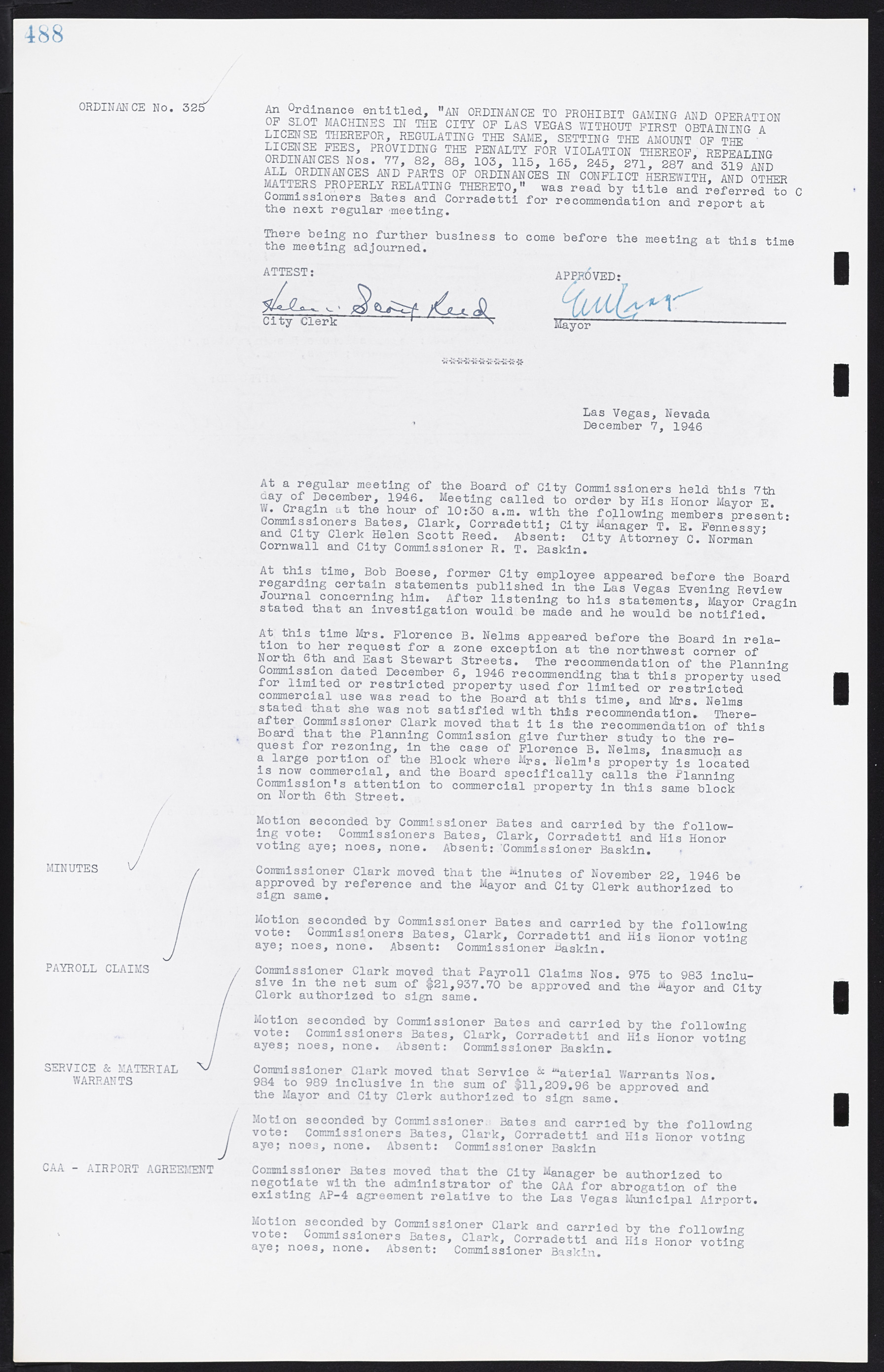 Las Vegas City Commission Minutes, August 11, 1942 to December 30, 1946, lvc000005-519