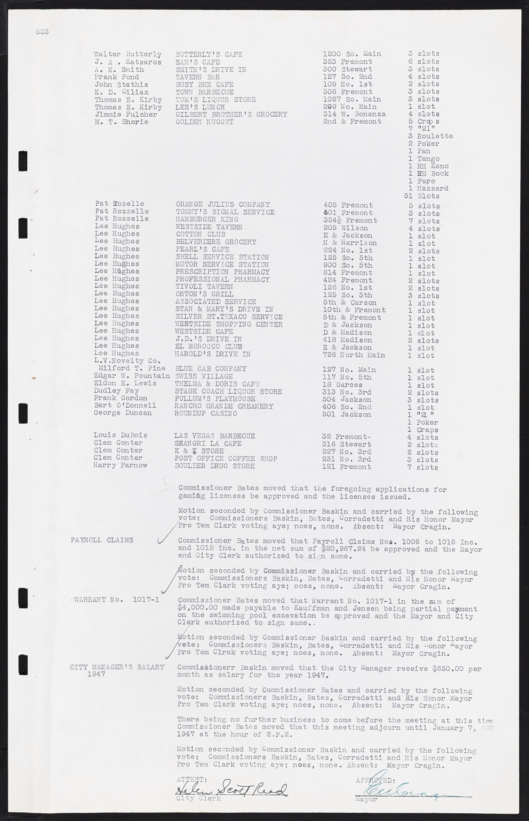 Las Vegas City Commission Minutes, August 11, 1942 to December 30, 1946, lvc000005-534