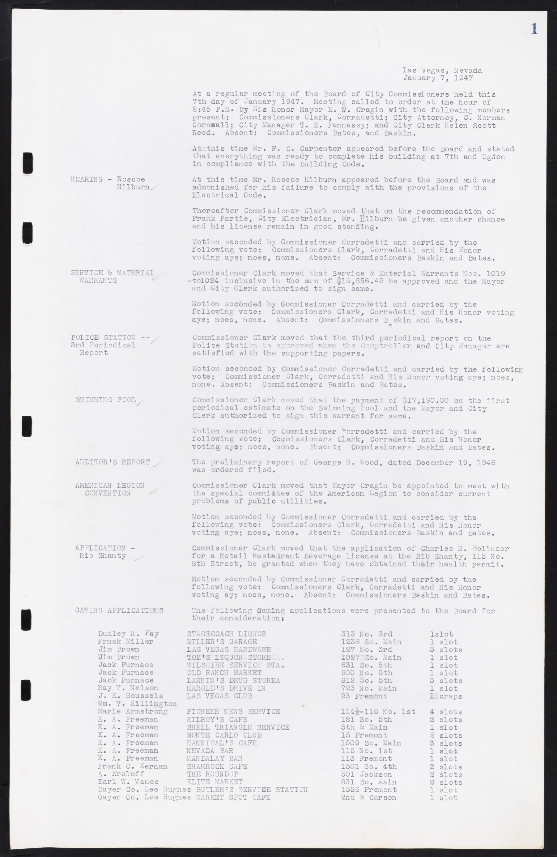 Las Vegas City Commission Minutes, January 7, 1947 to October 26, 1949, lvc000006-9