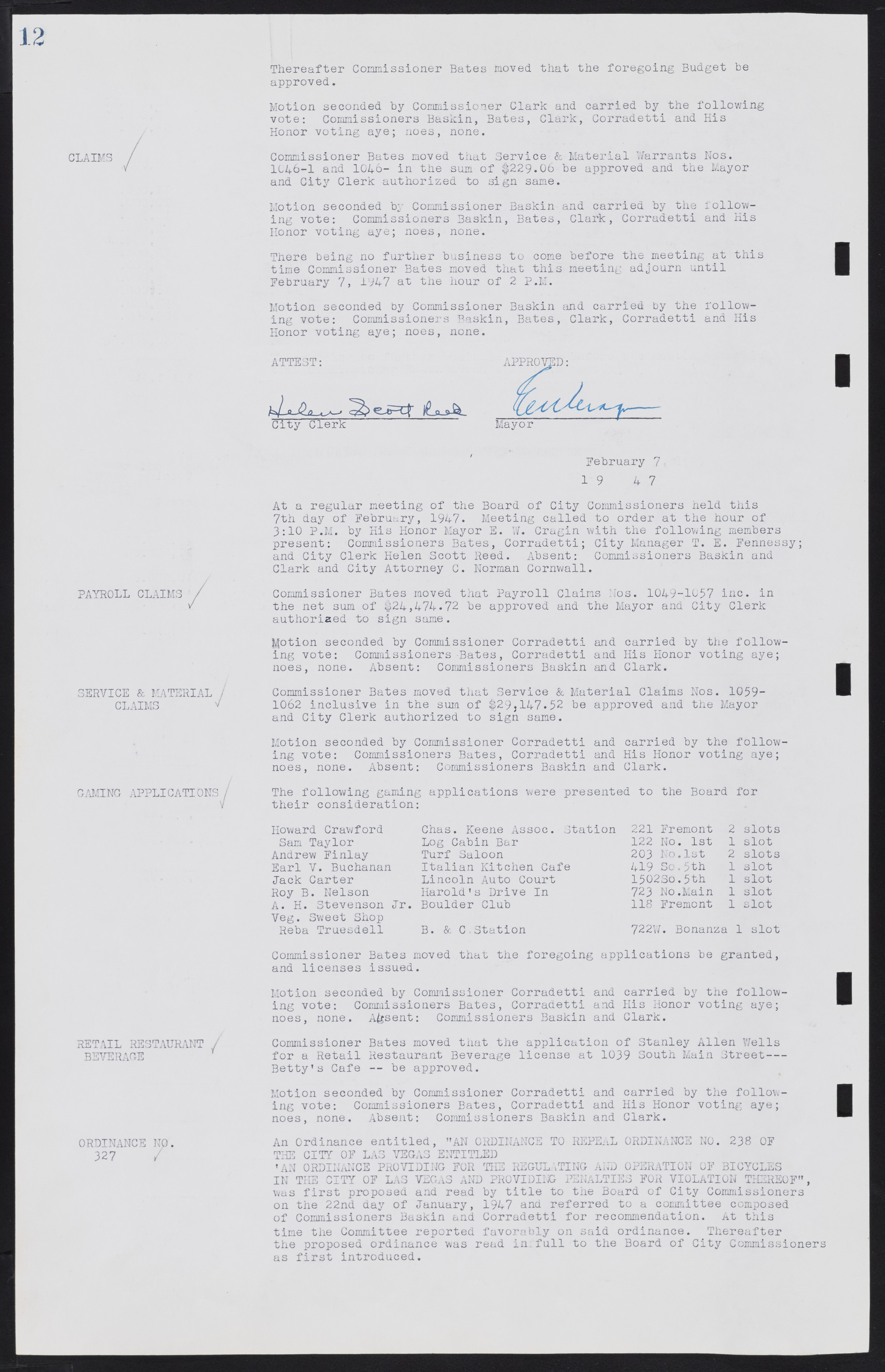 Las Vegas City Commission Minutes, January 7, 1947 to October 26, 1949, lvc000006-20