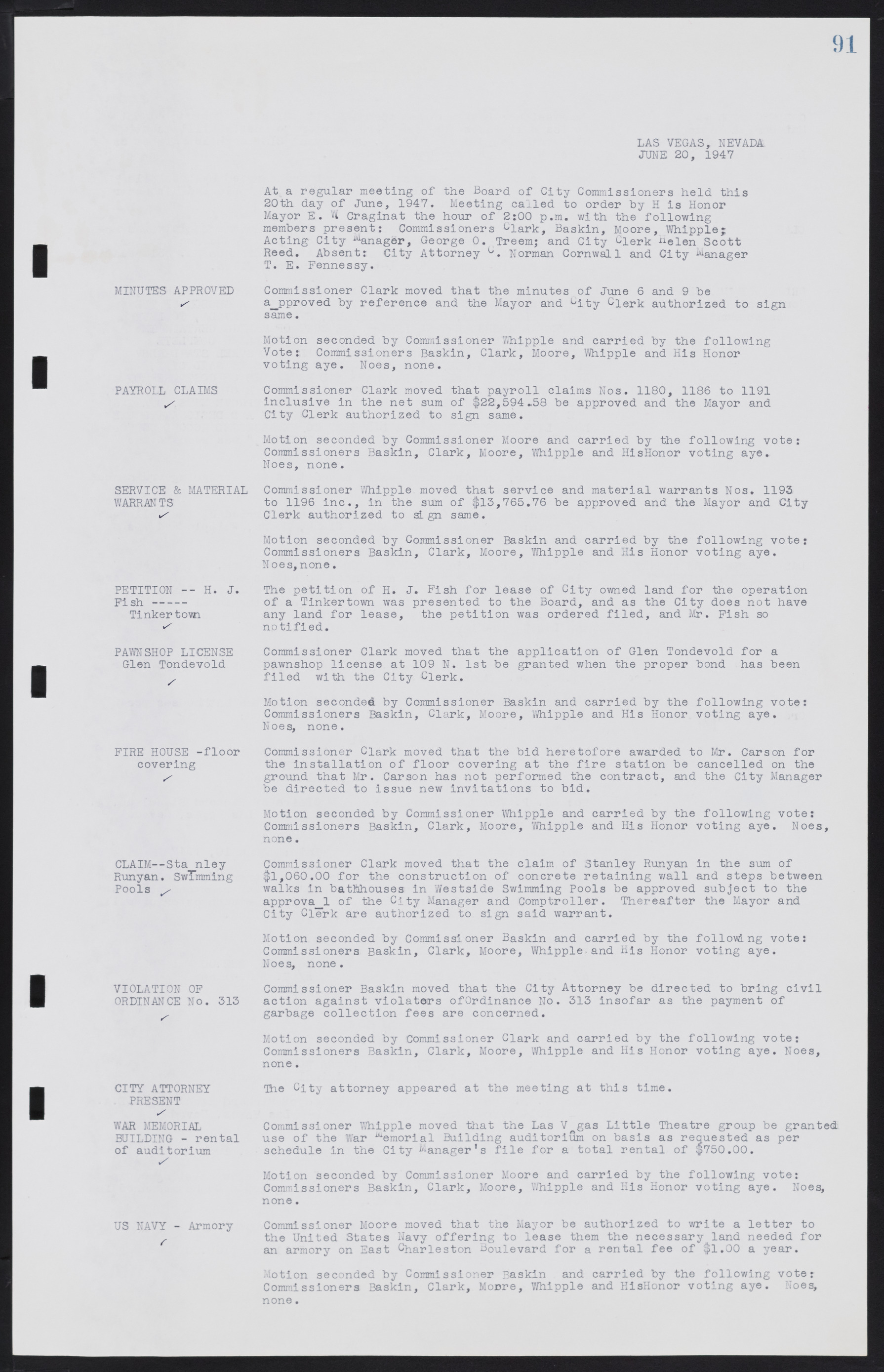 Las Vegas City Commission Minutes, January 7, 1947 to October 26, 1949, lvc000006-106