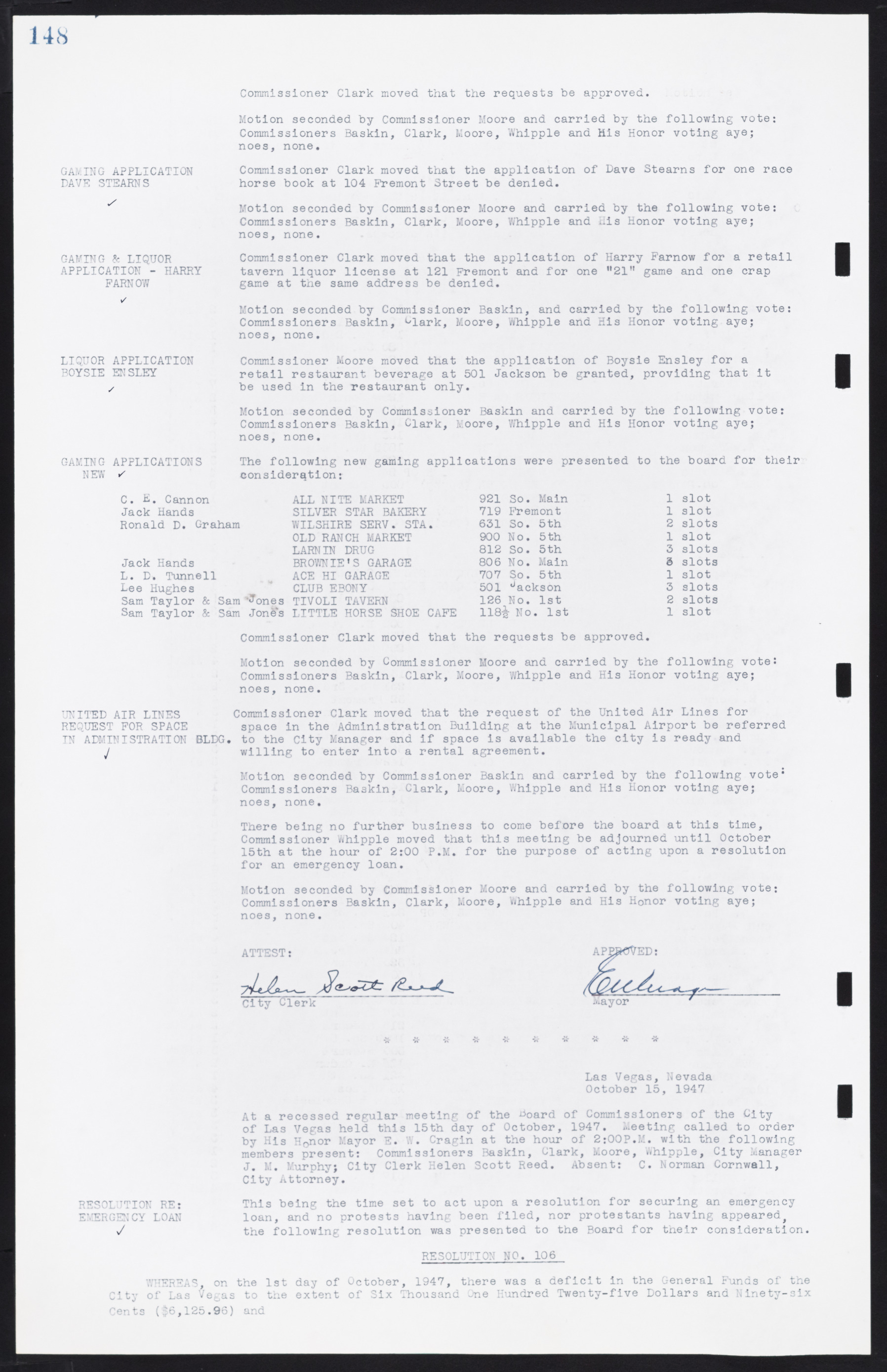 Las Vegas City Commission Minutes, January 7, 1947 to October 26, 1949, lvc000006-167