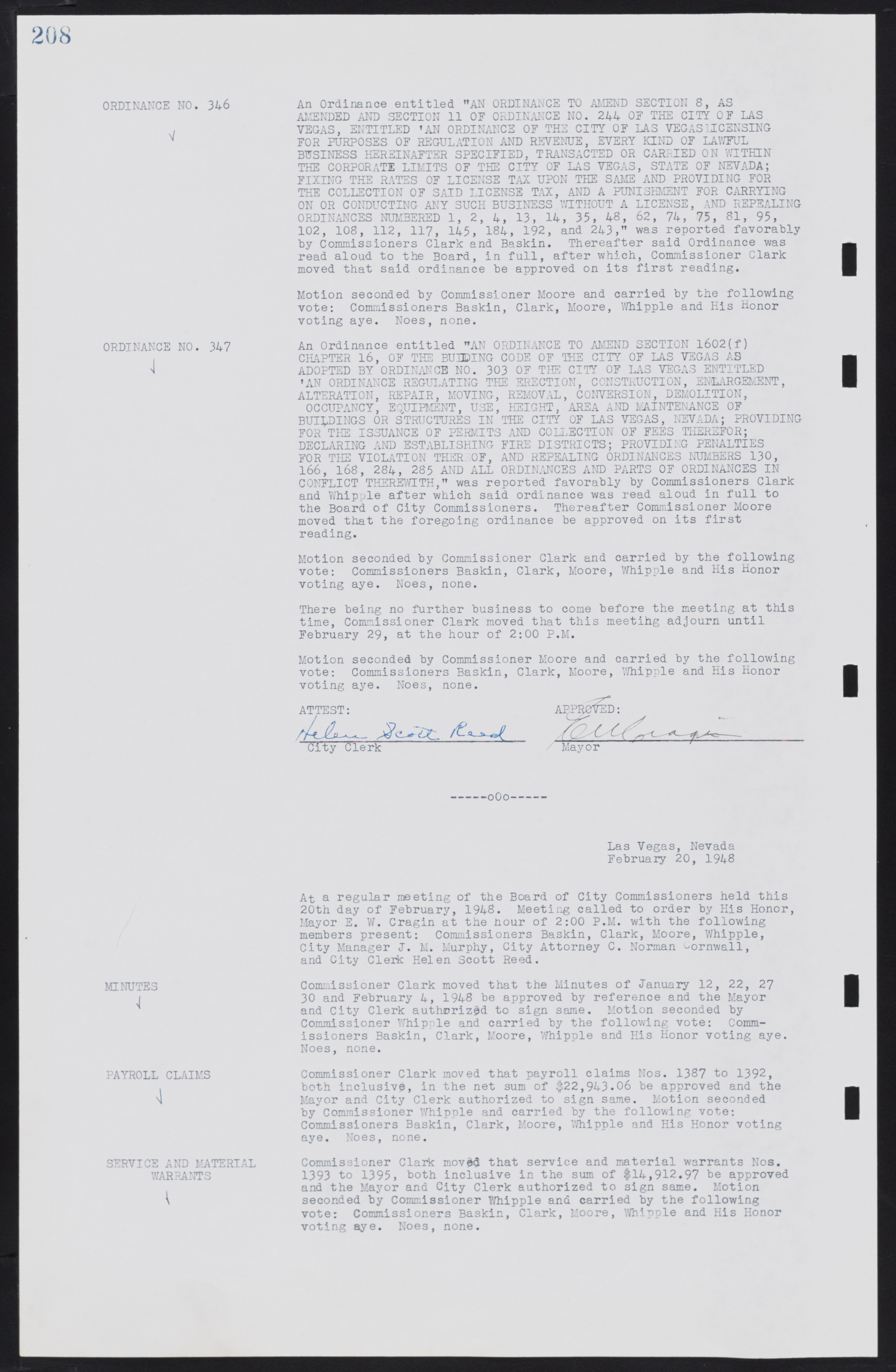 Las Vegas City Commission Minutes, January 7, 1947 to October 26, 1949, lvc000006-230